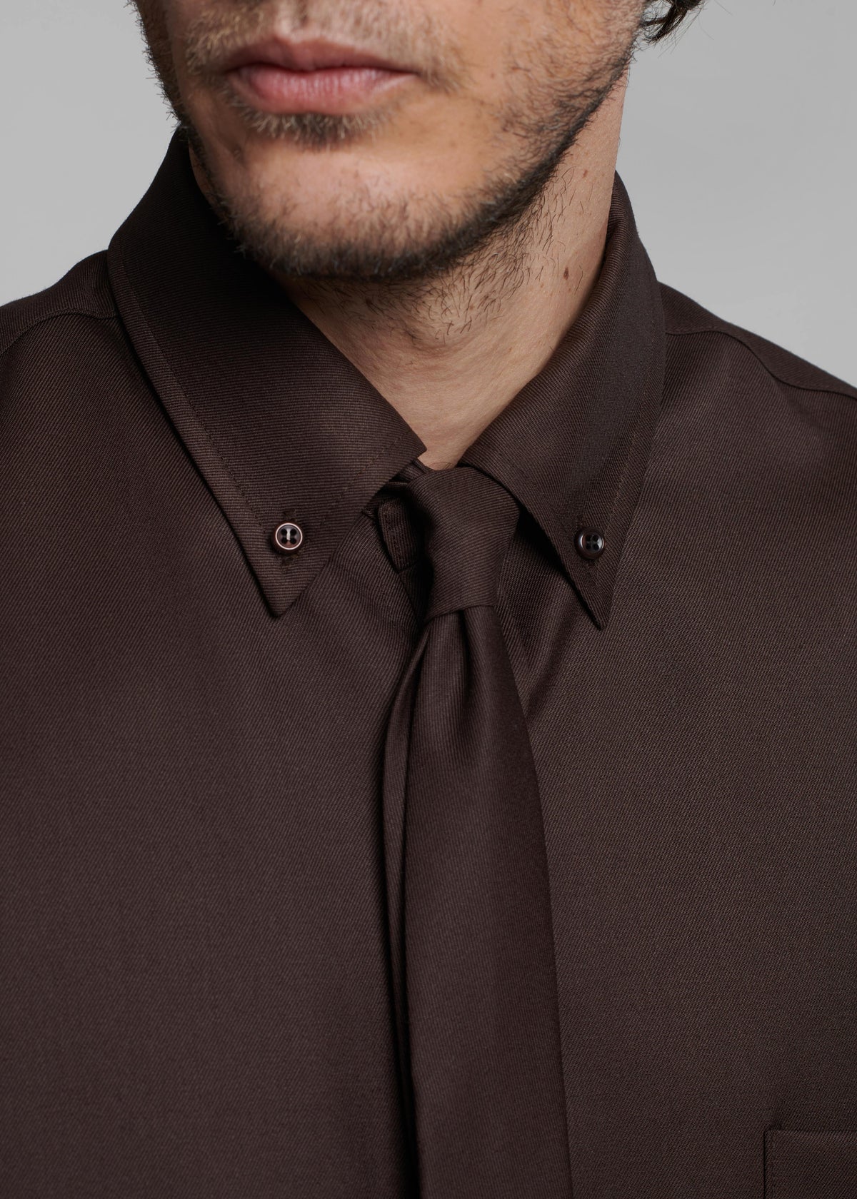 Mason Wool Button Up Shirt - Brown – view 3 of 8
