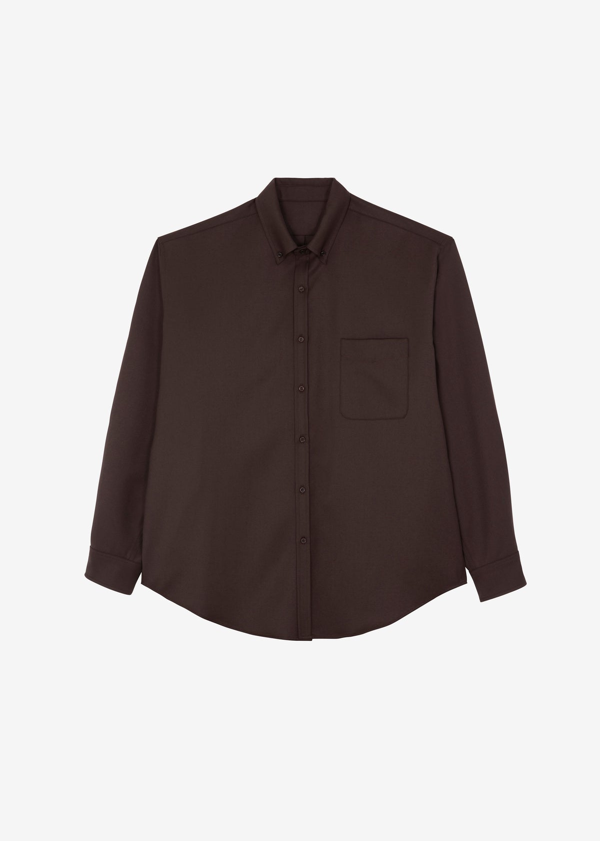 Mason Wool Button Up Shirt - Brown – view 8 of 8