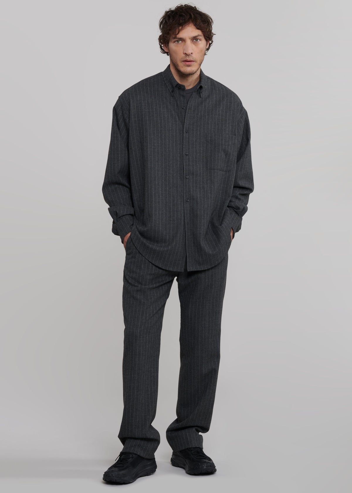Mason Wool Trousers - Dark Grey/White Pinstripe – view 9 of 14