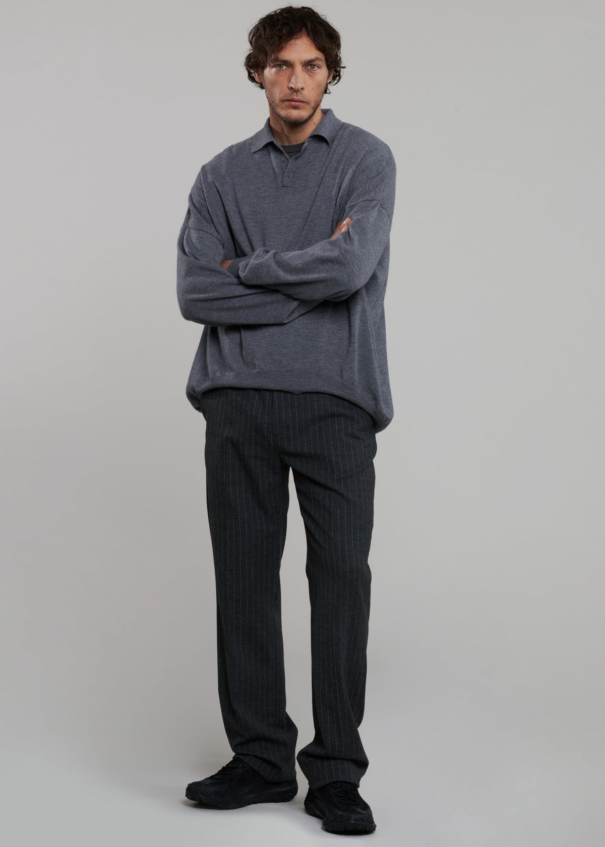 Mason Wool Trousers - Dark Grey/White Pinstripe – view 12 of 14