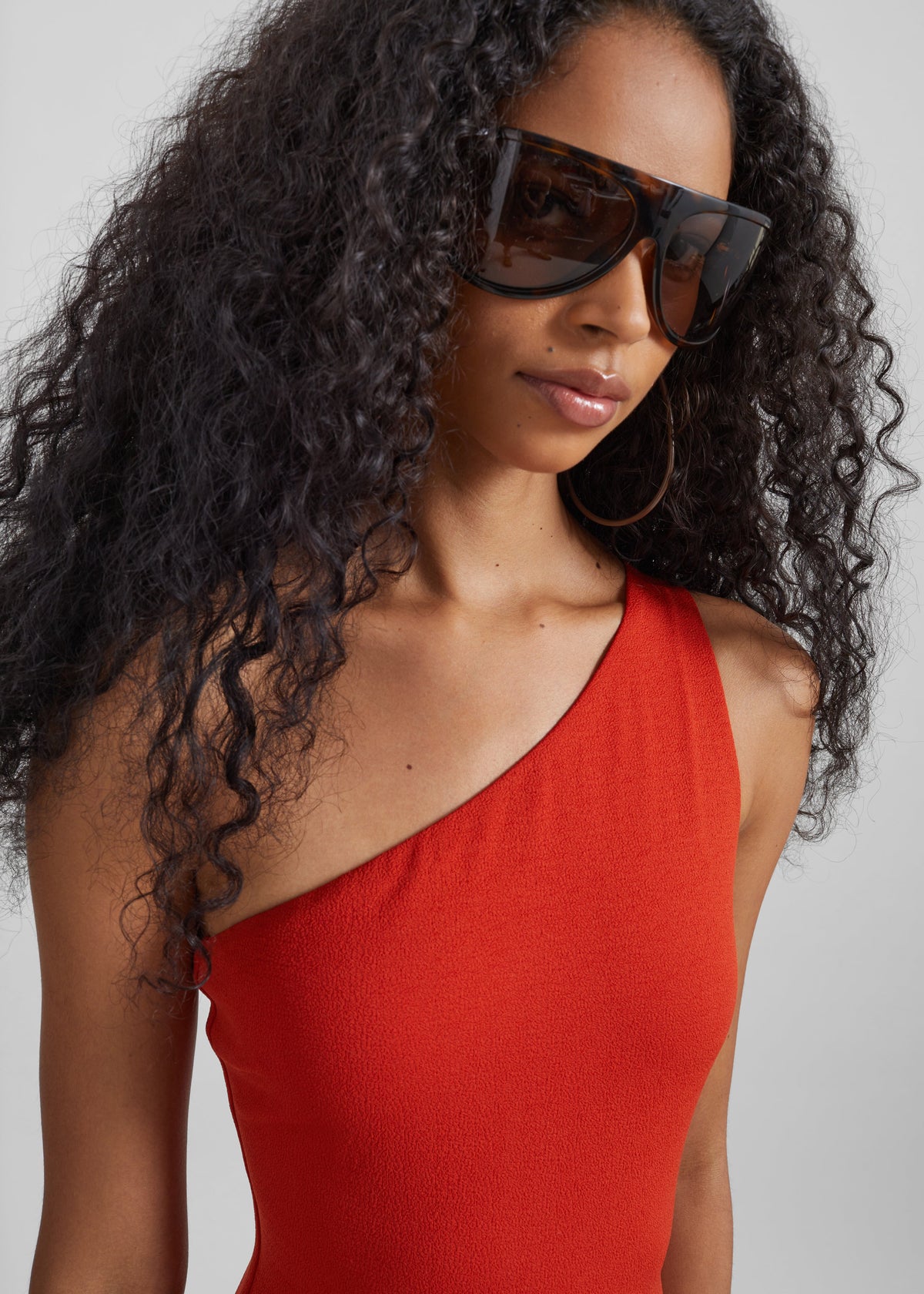 Matteau Asymmetric Maillot - Tomato Crinkle – view 2 of 5