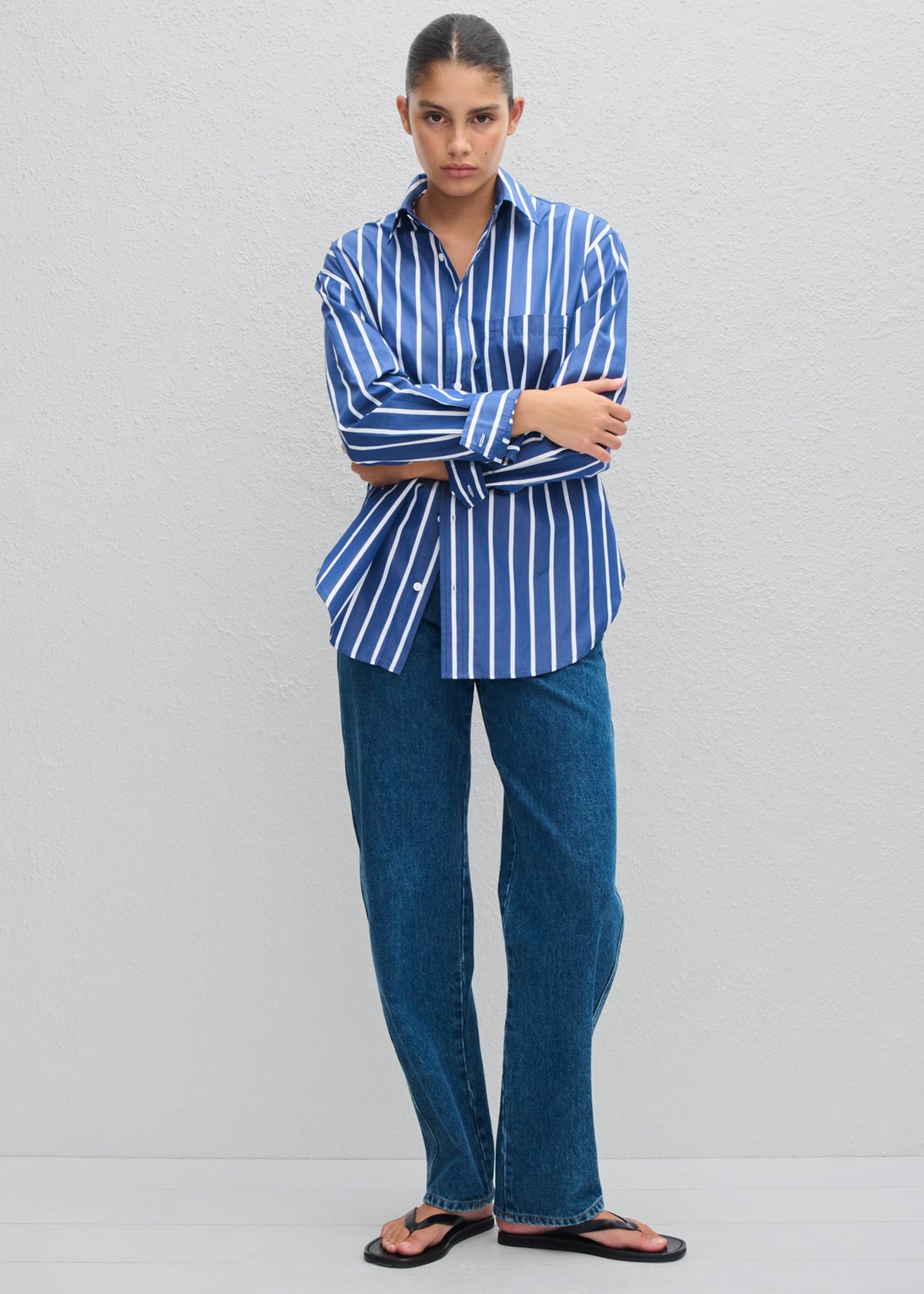 Matteau Classic Stripe Shirt - Marine Stripe – view 2 of 7