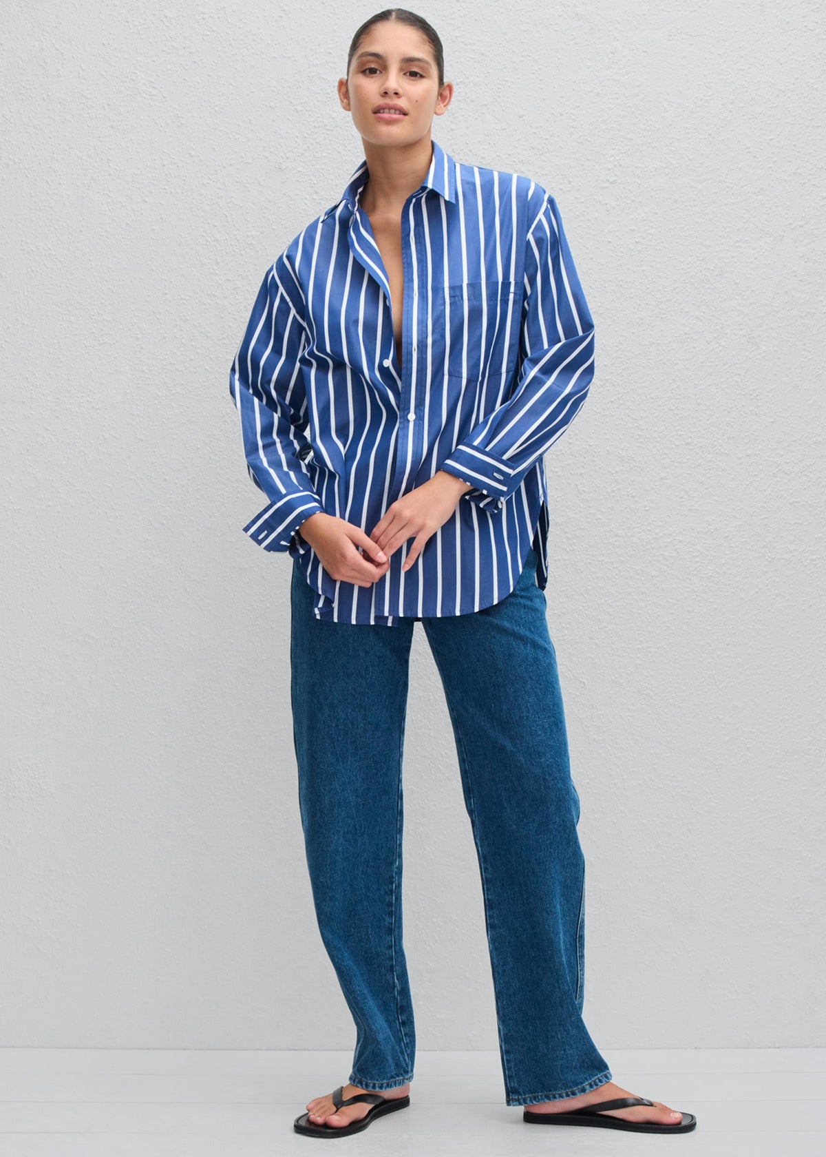 Matteau Classic Stripe Shirt - Marine Stripe – view 4 of 7