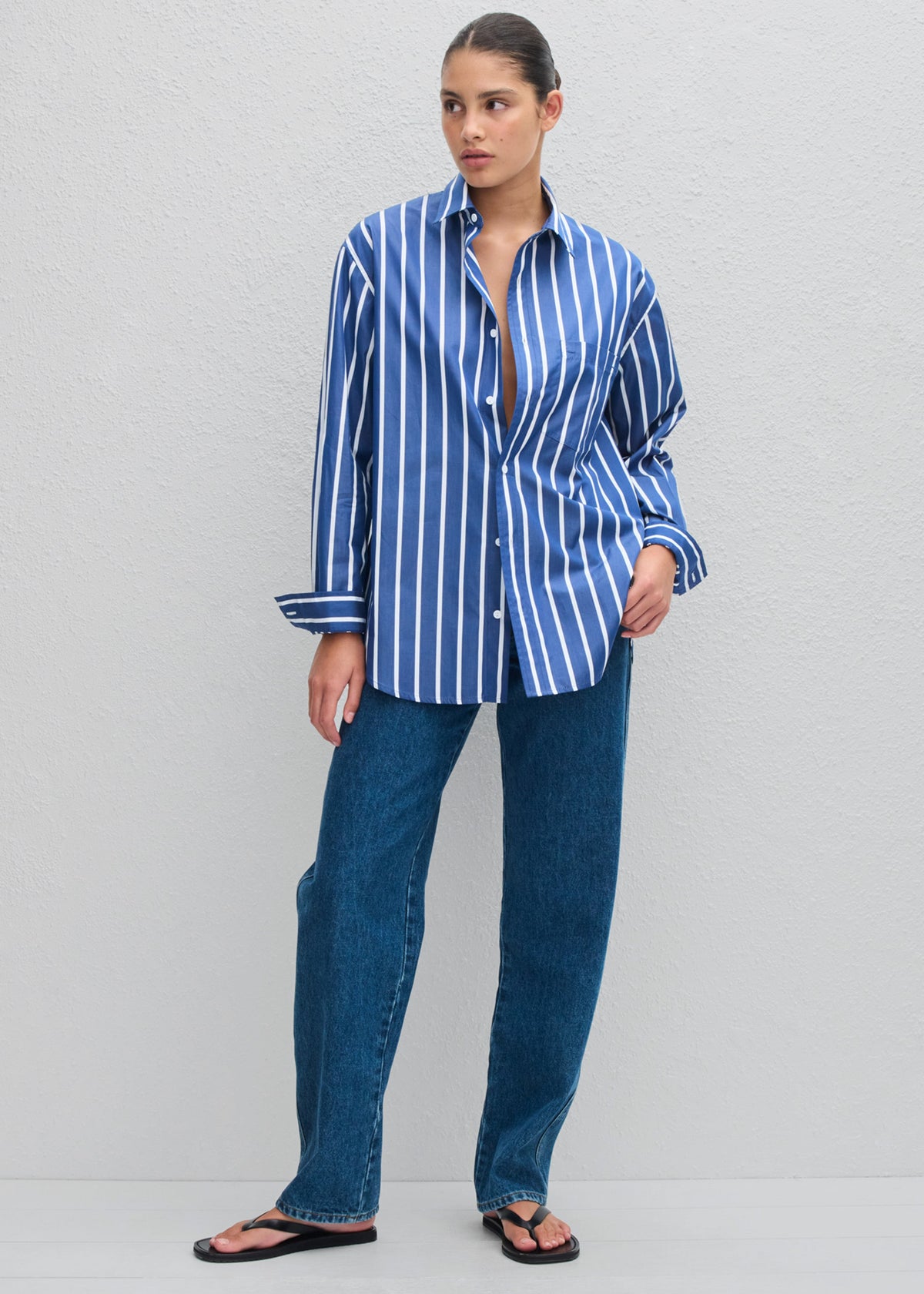 Matteau Classic Stripe Shirt - Marine Stripe – view 5 of 7