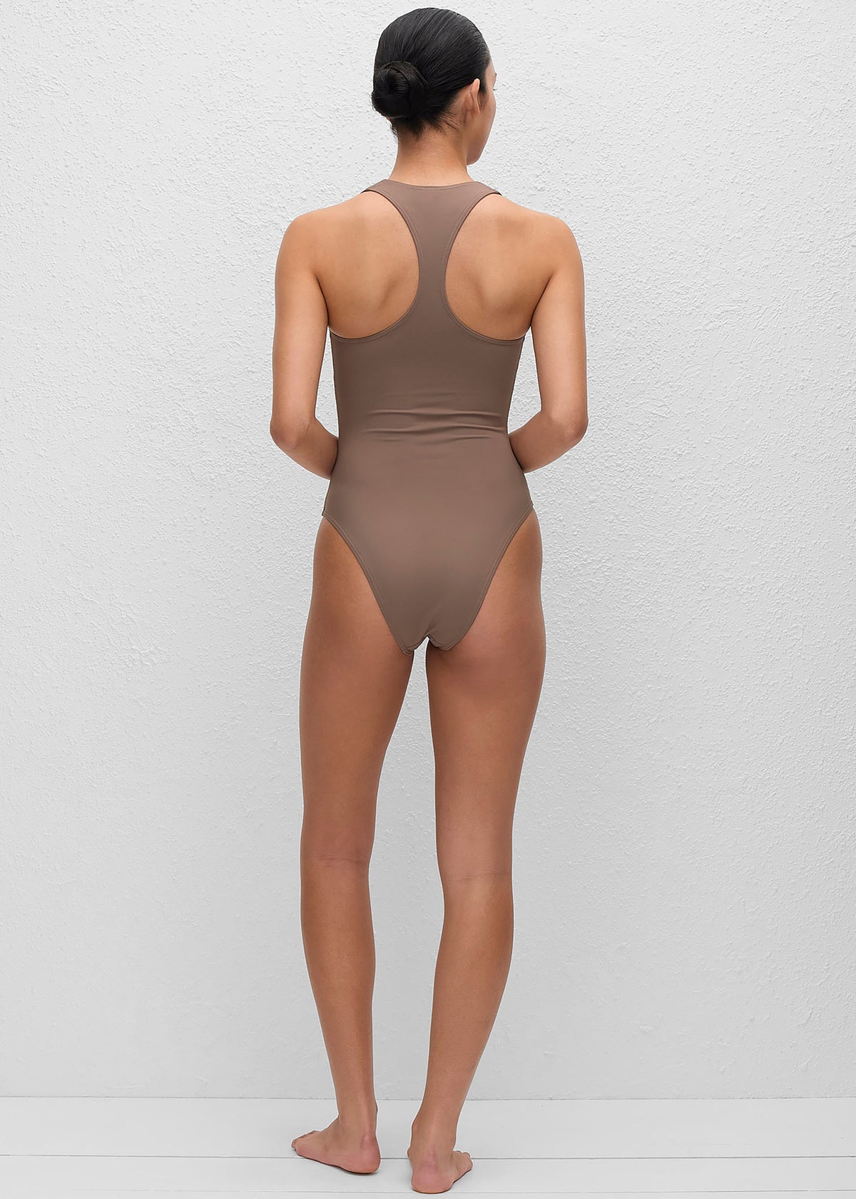 Matteau Racer Back Maillot - Clay – view 2 of 5