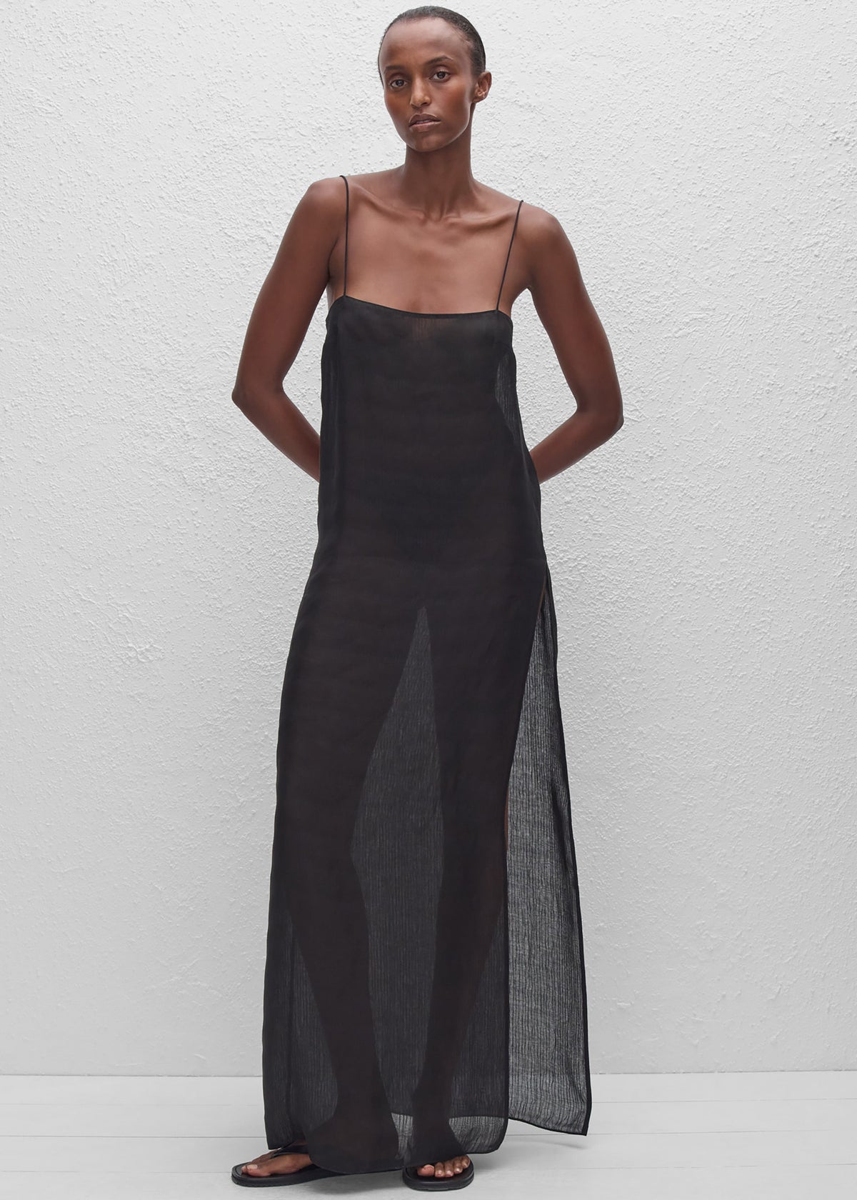 Matteau Sheer Cami Dress - Black – view 4 of 6