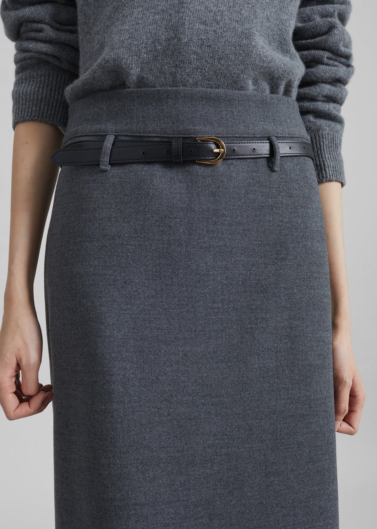 Mauvilly Belted Pencil Skirt - Grey – view 4 of 8