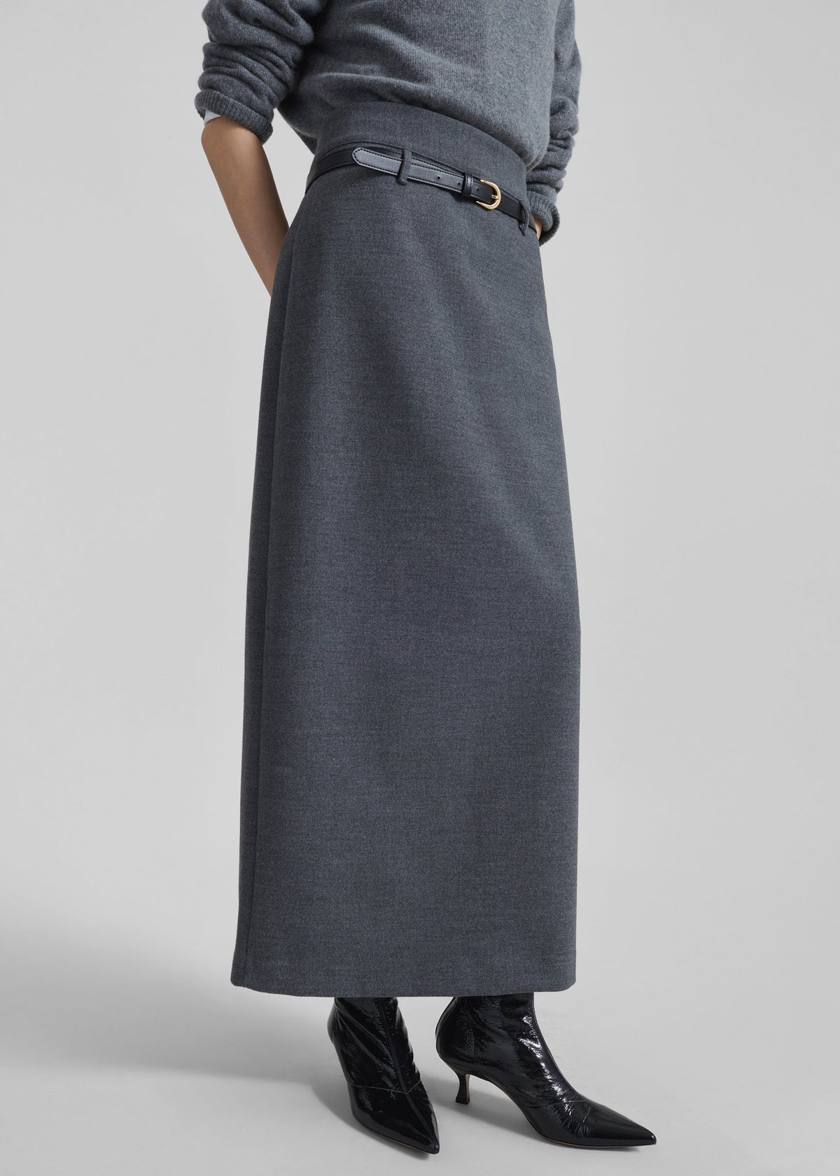 Mauvilly Belted Pencil Skirt - Grey – view 2 of 8