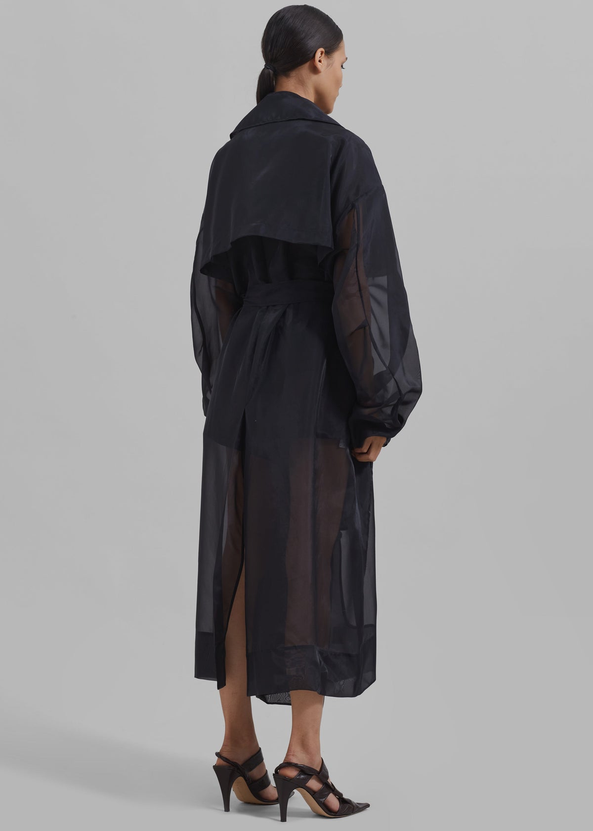 Mavis Oversized Sheer Trench - Black – view 12 of 13