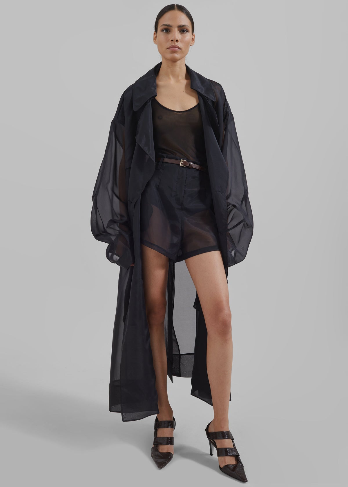 Mavis Oversized Sheer Trench - Black – view 7 of 13