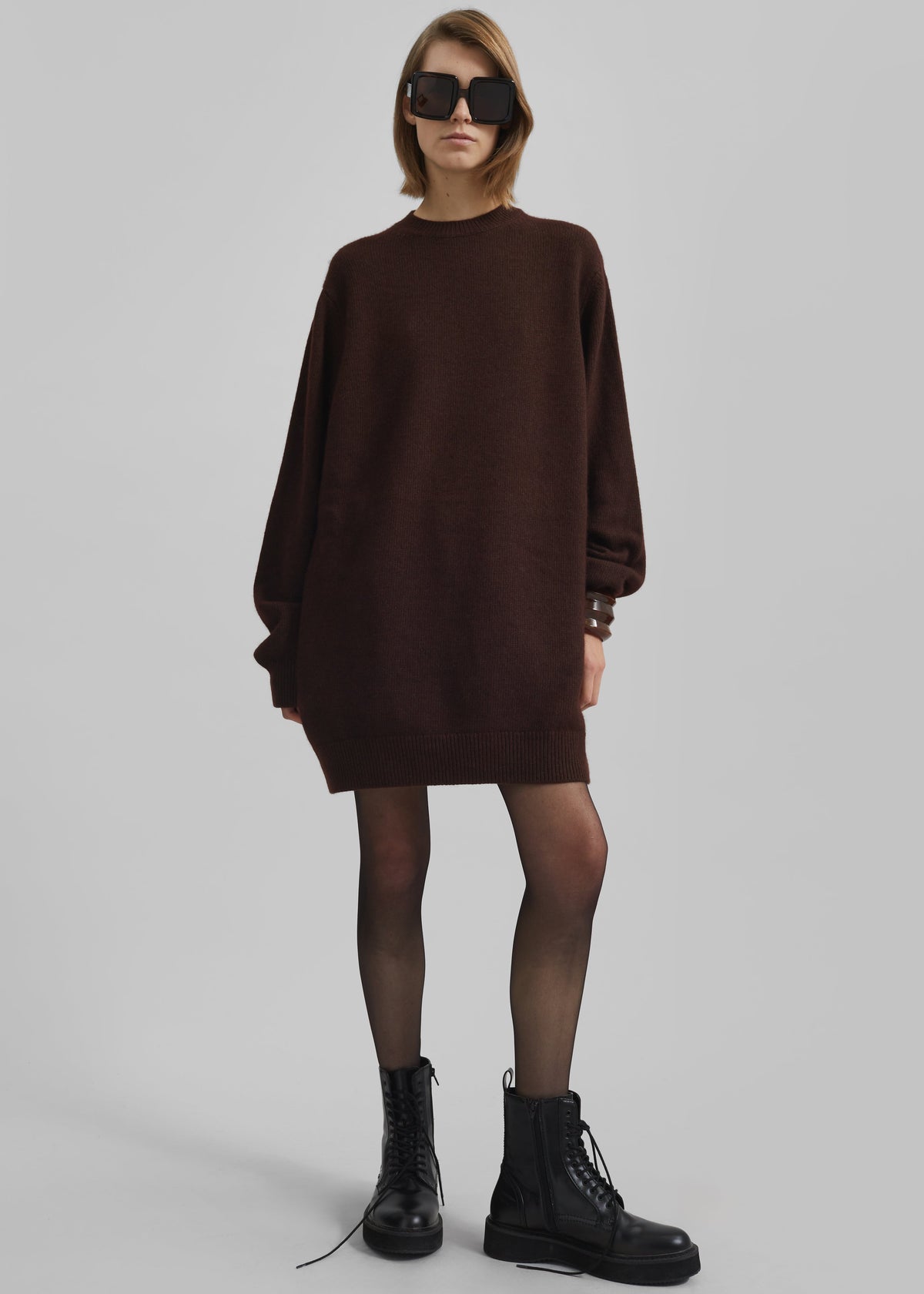 Maxime Knit Sweater Dress - Brown – view 2 of 12