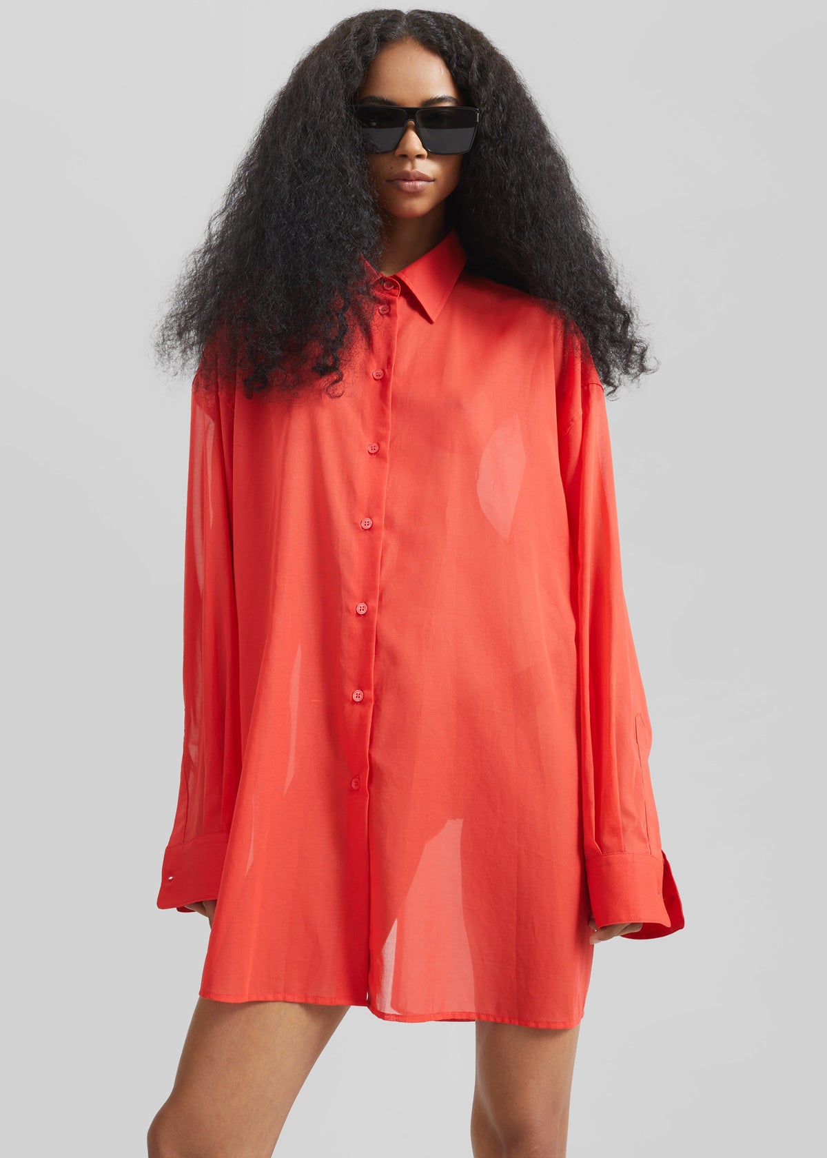 Melia Open-Back Shirt - Red – view 6 of 8