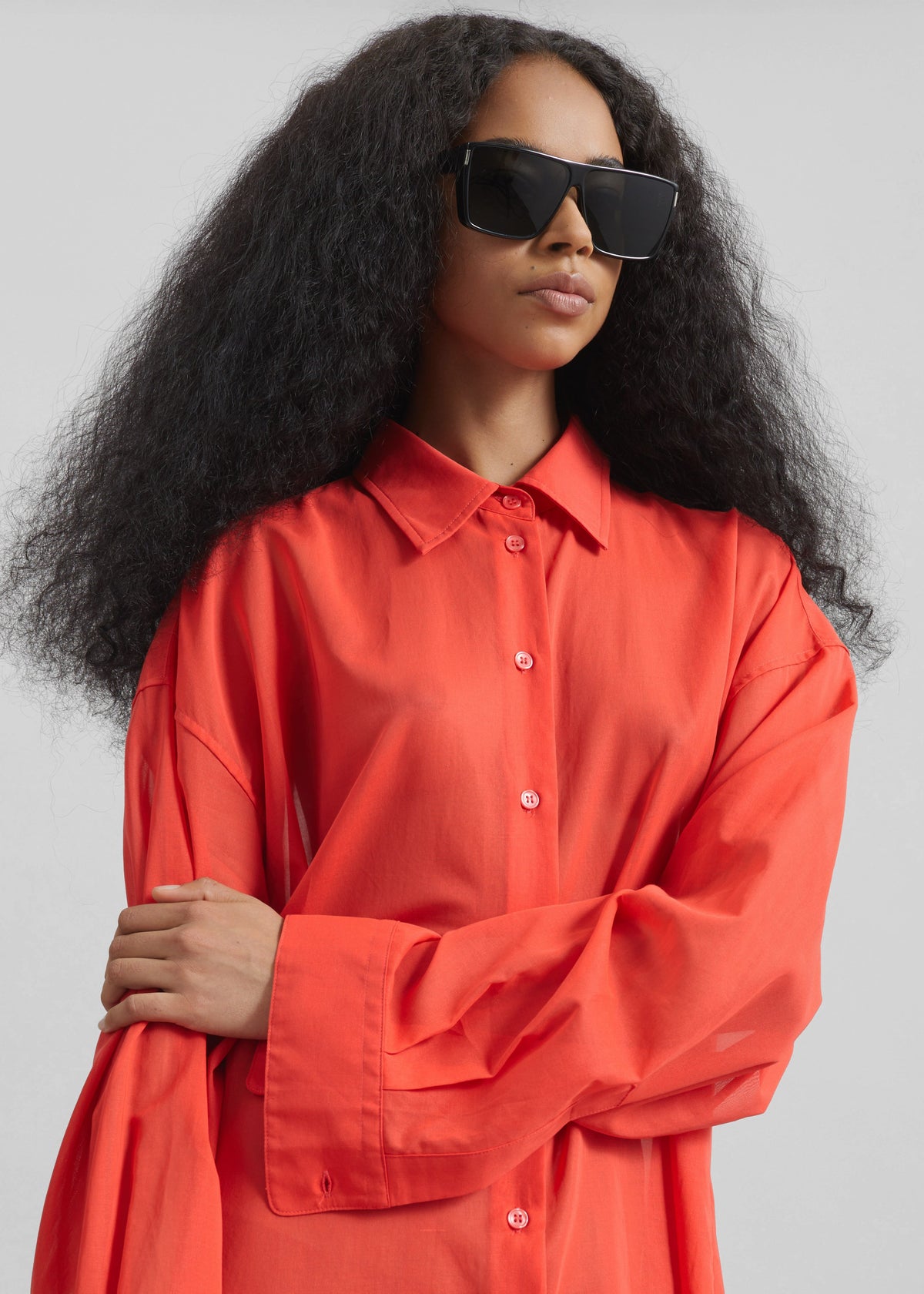 Melia Open-Back Shirt - Red – view 7 of 8