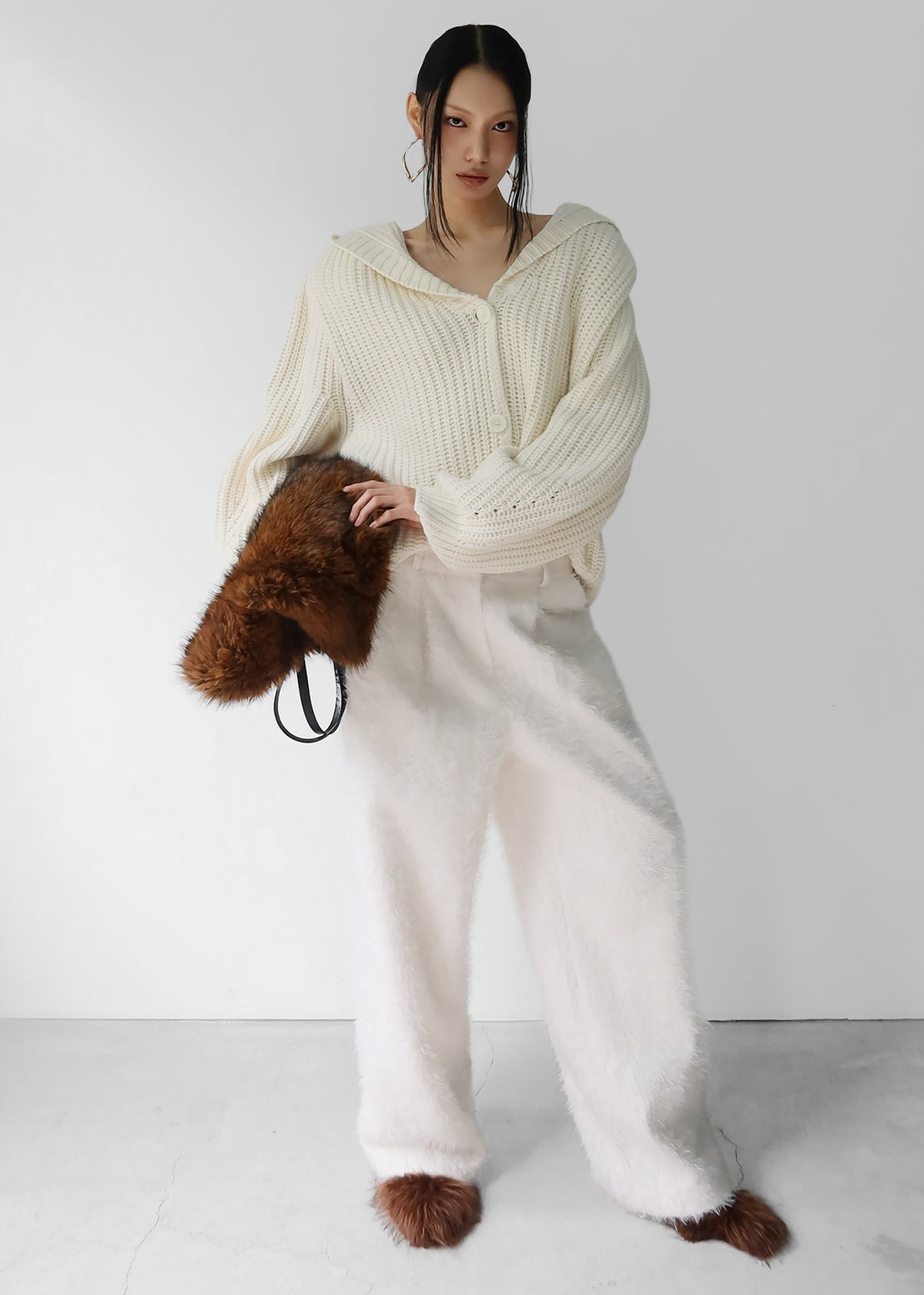 Melker Furry Pants - Off White – view 3 of 10