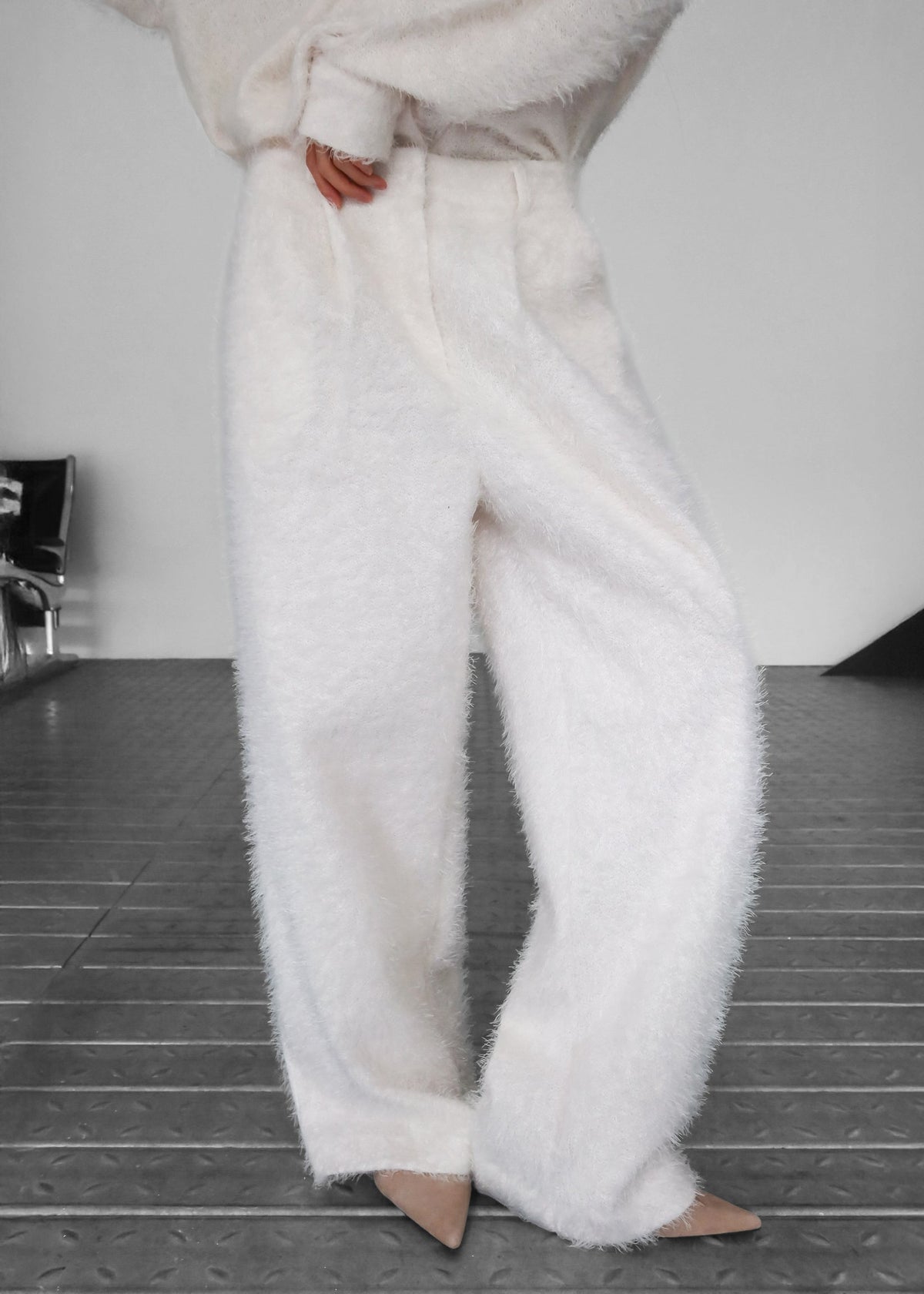 Melker Furry Pants - Off White – view 4 of 10