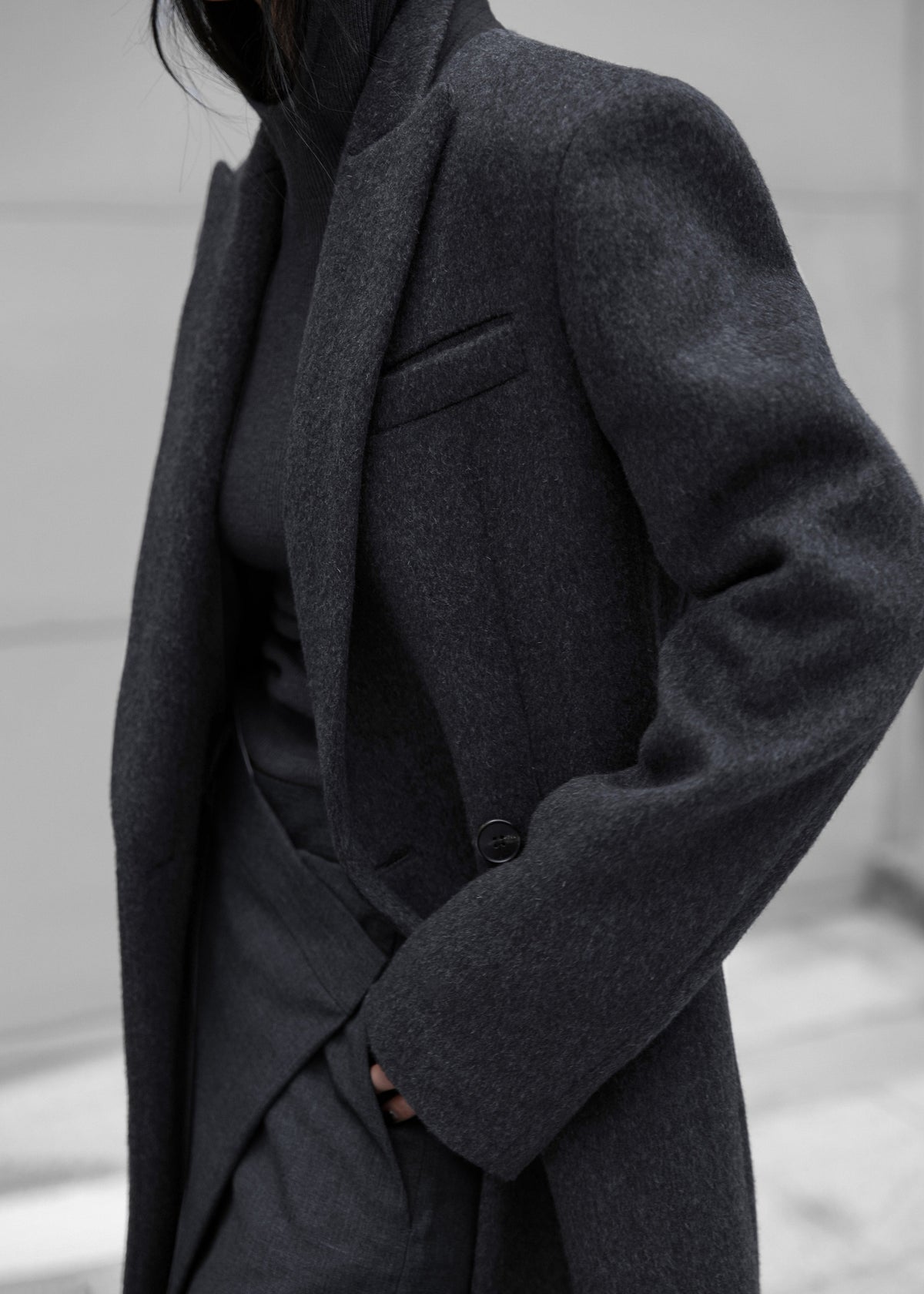 Melva Long Coat - Charcoal – view 4 of 11