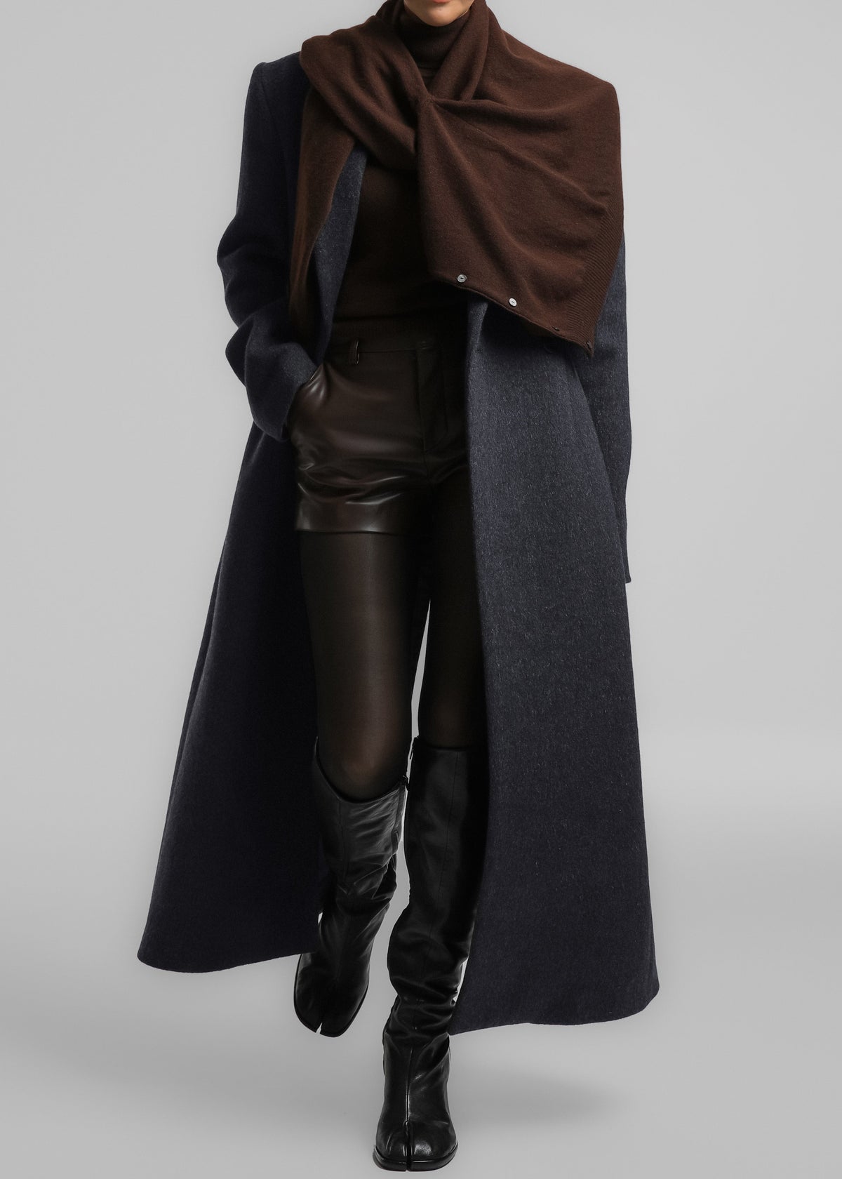 Melva Long Coat - Charcoal – view 8 of 11