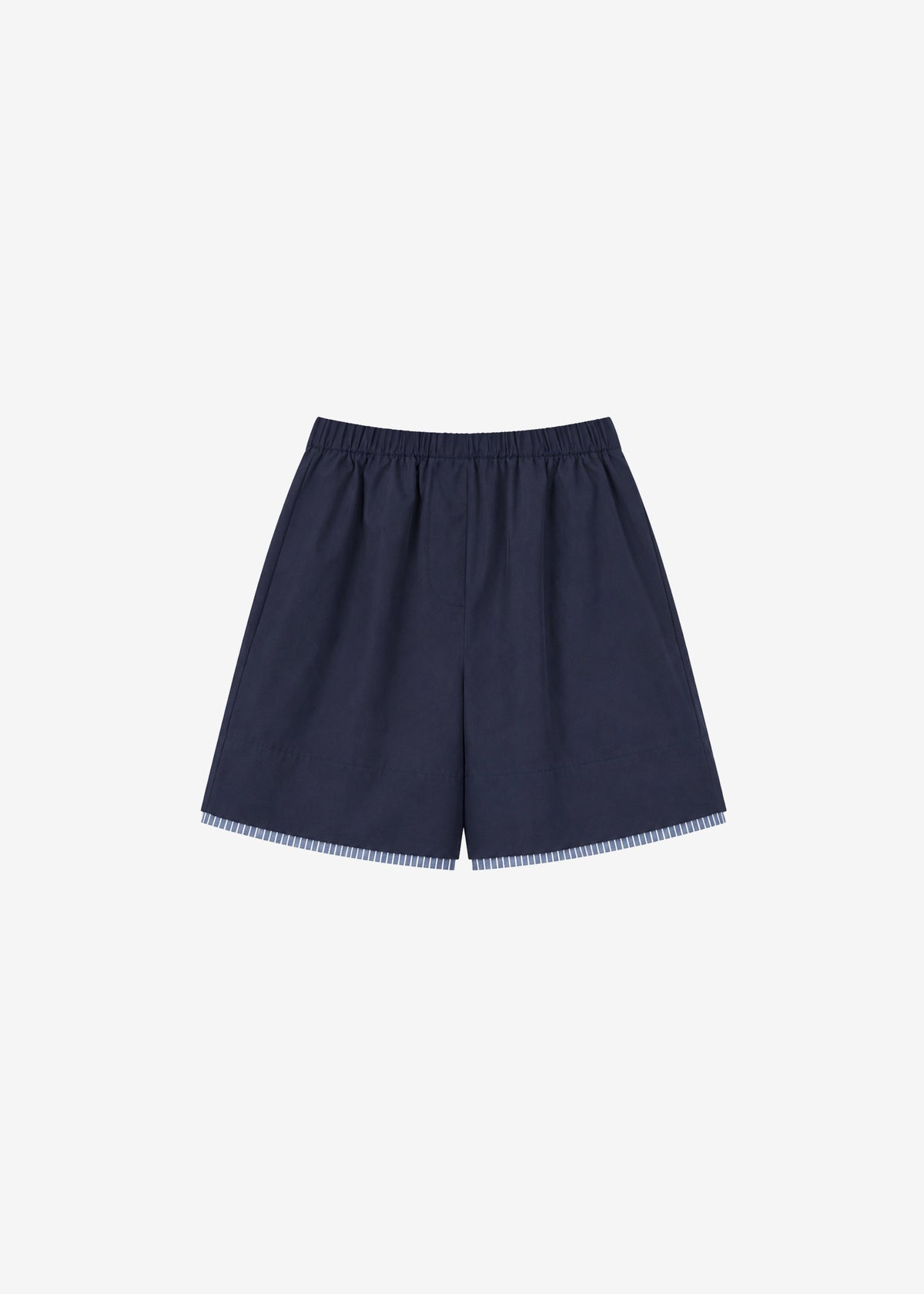 Menton Layered Hem Shorts - Navy/White Stripe – view 8 of 8