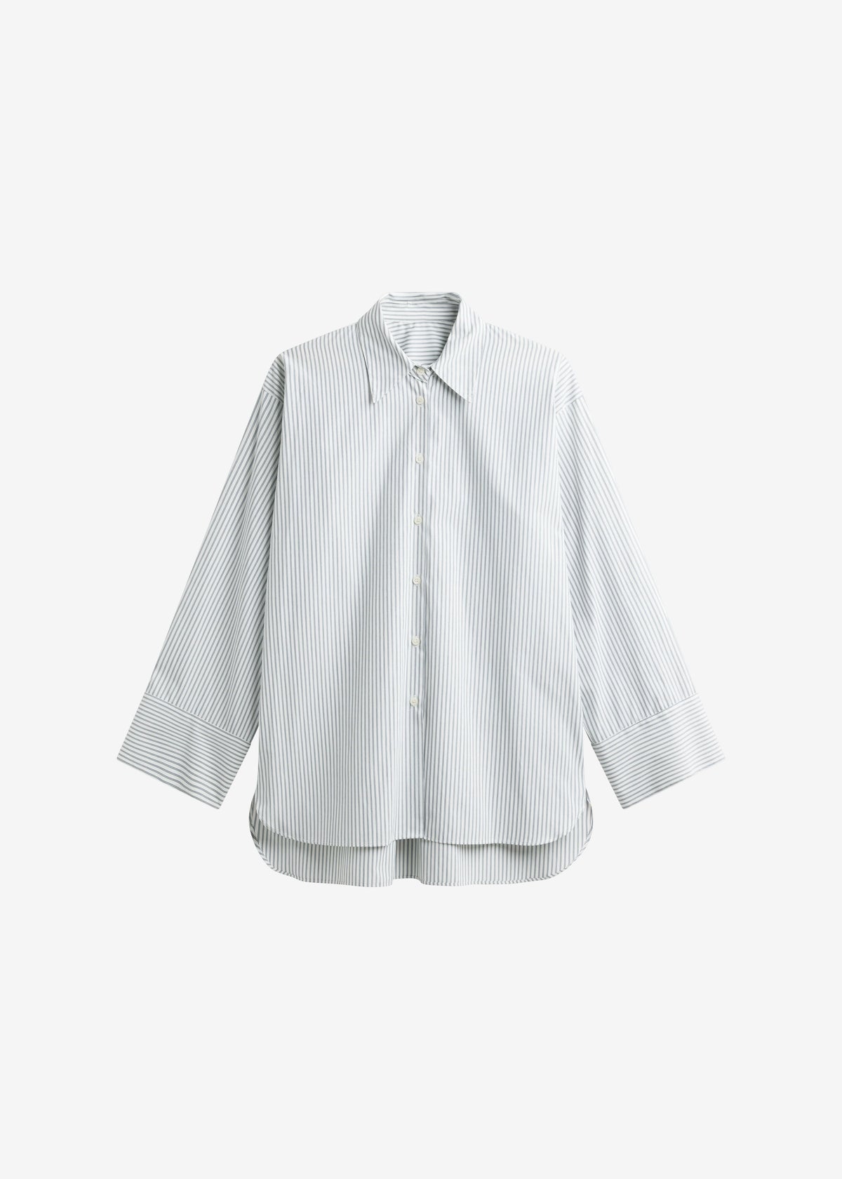 Menton Oversized Shirt - White/Blue Stripe – view 6 of 6