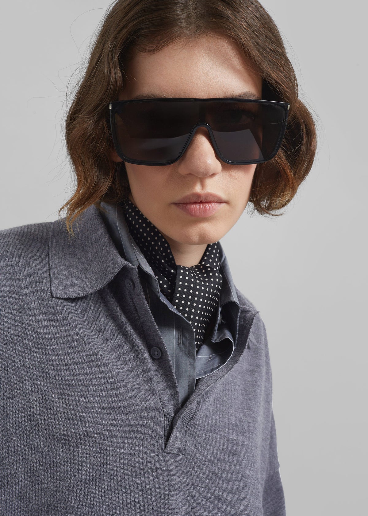 Meriel Wool Polo Sweater - Grey – view 5 of 15