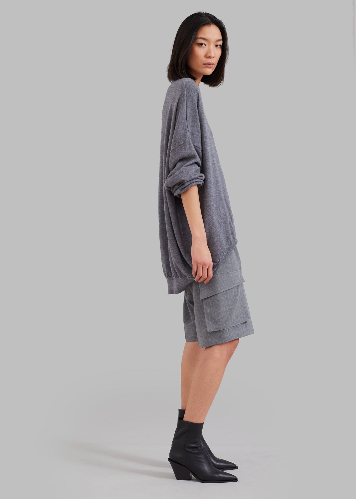 Meriel Wool Polo Sweater - Grey – view 7 of 15