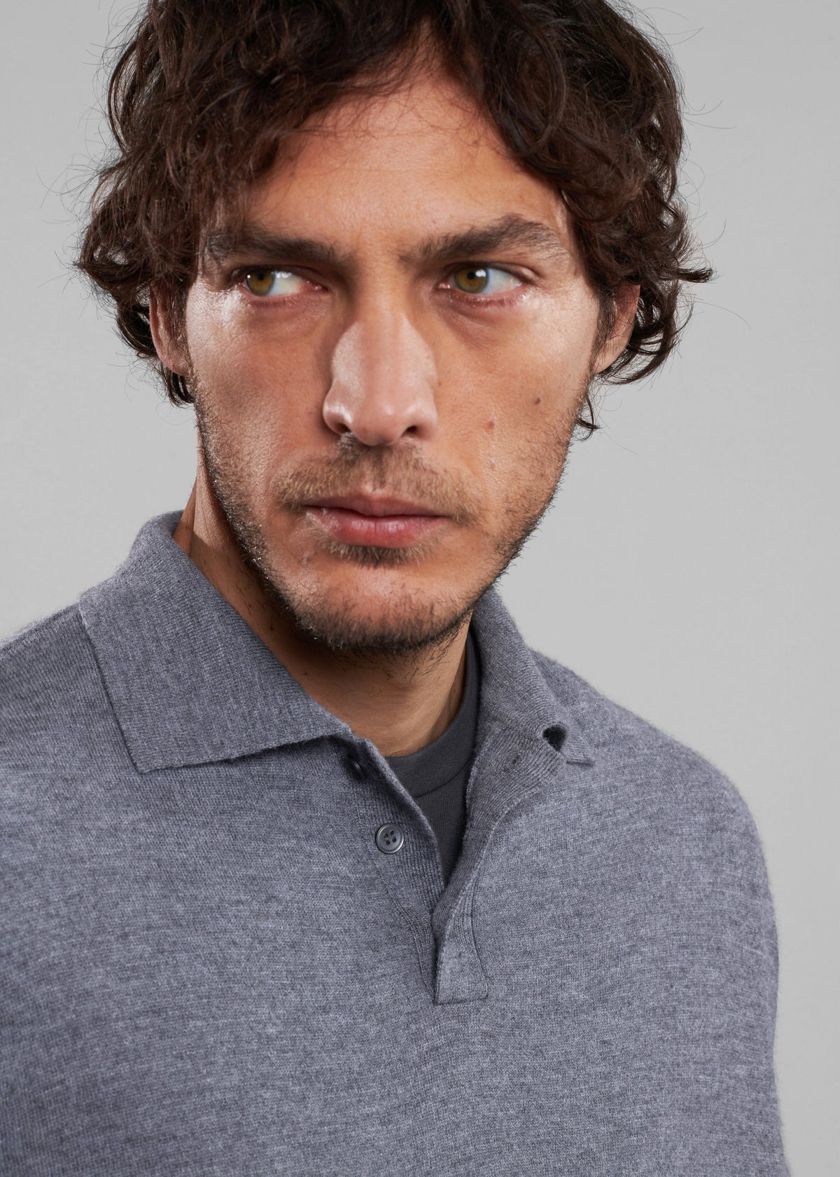 Meriel Wool Polo Sweater - Grey – view 12 of 15