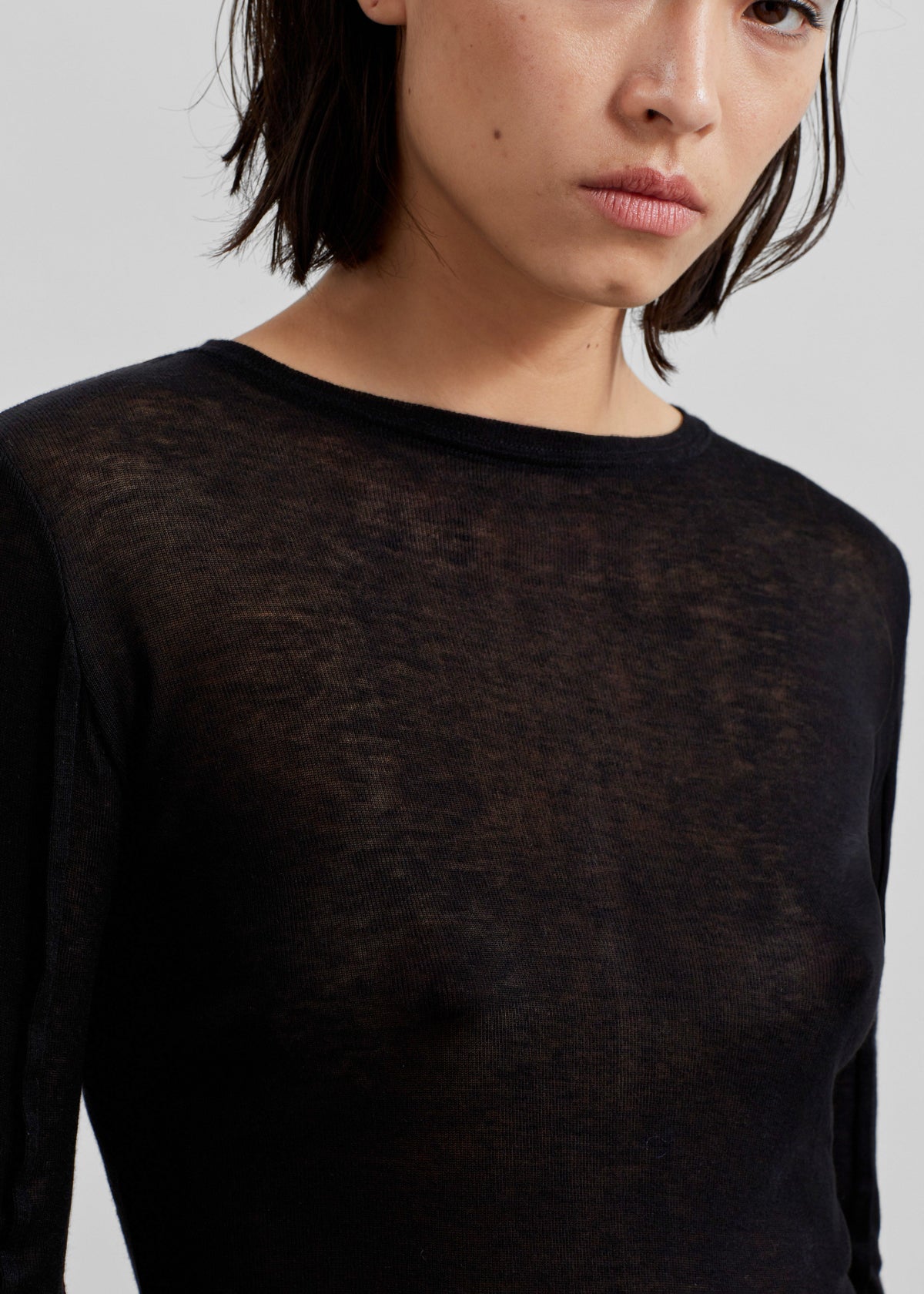 Mesa Sheer Long Sleeve Tee - Black – view 2 of 11