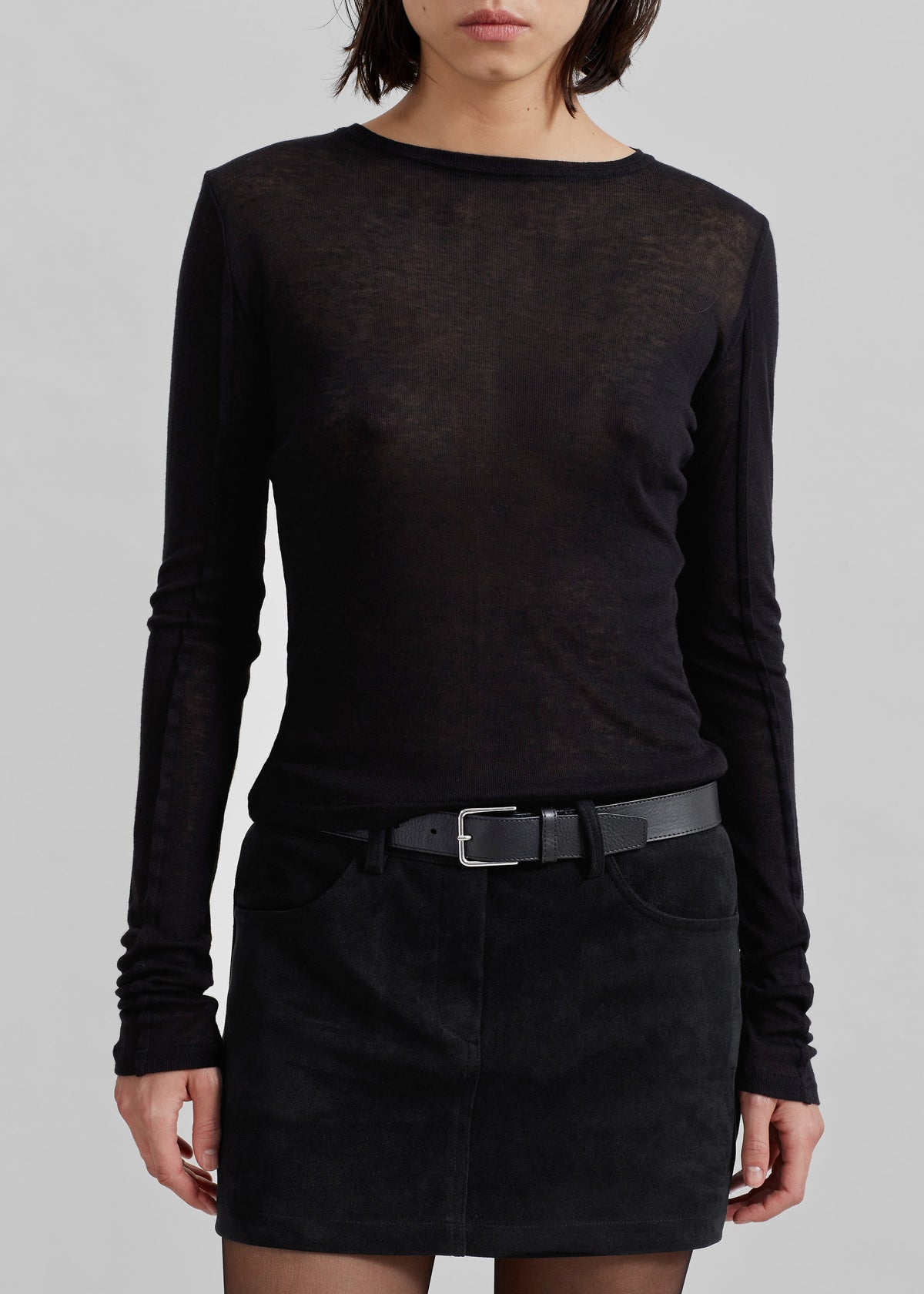 Mesa Sheer Long Sleeve Tee - Black – view 5 of 11