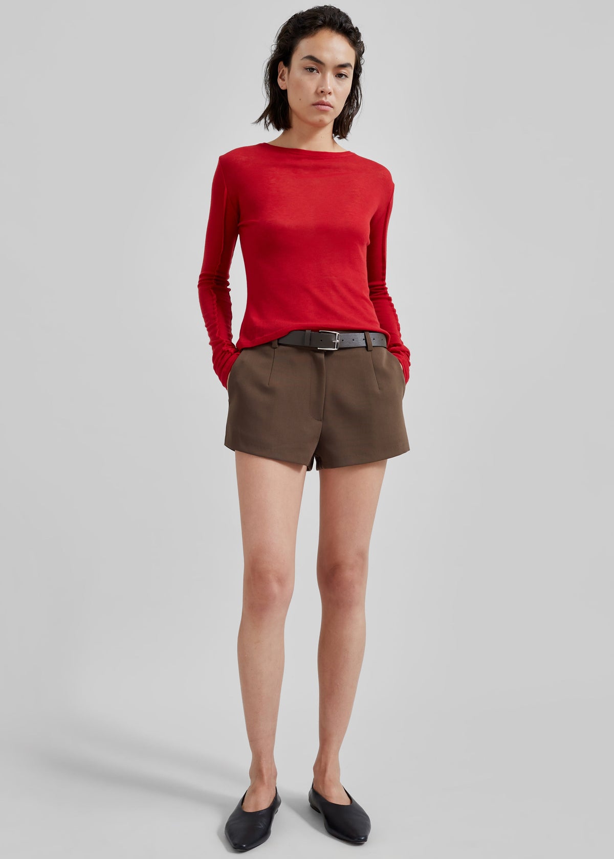 Mesa Sheer Long Sleeve Tee - Red – view 7 of 9