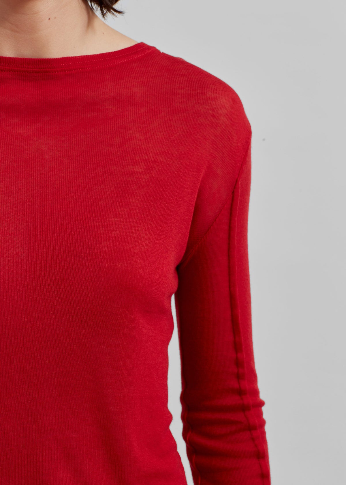 Mesa Sheer Long Sleeve Tee - Red – view 5 of 9