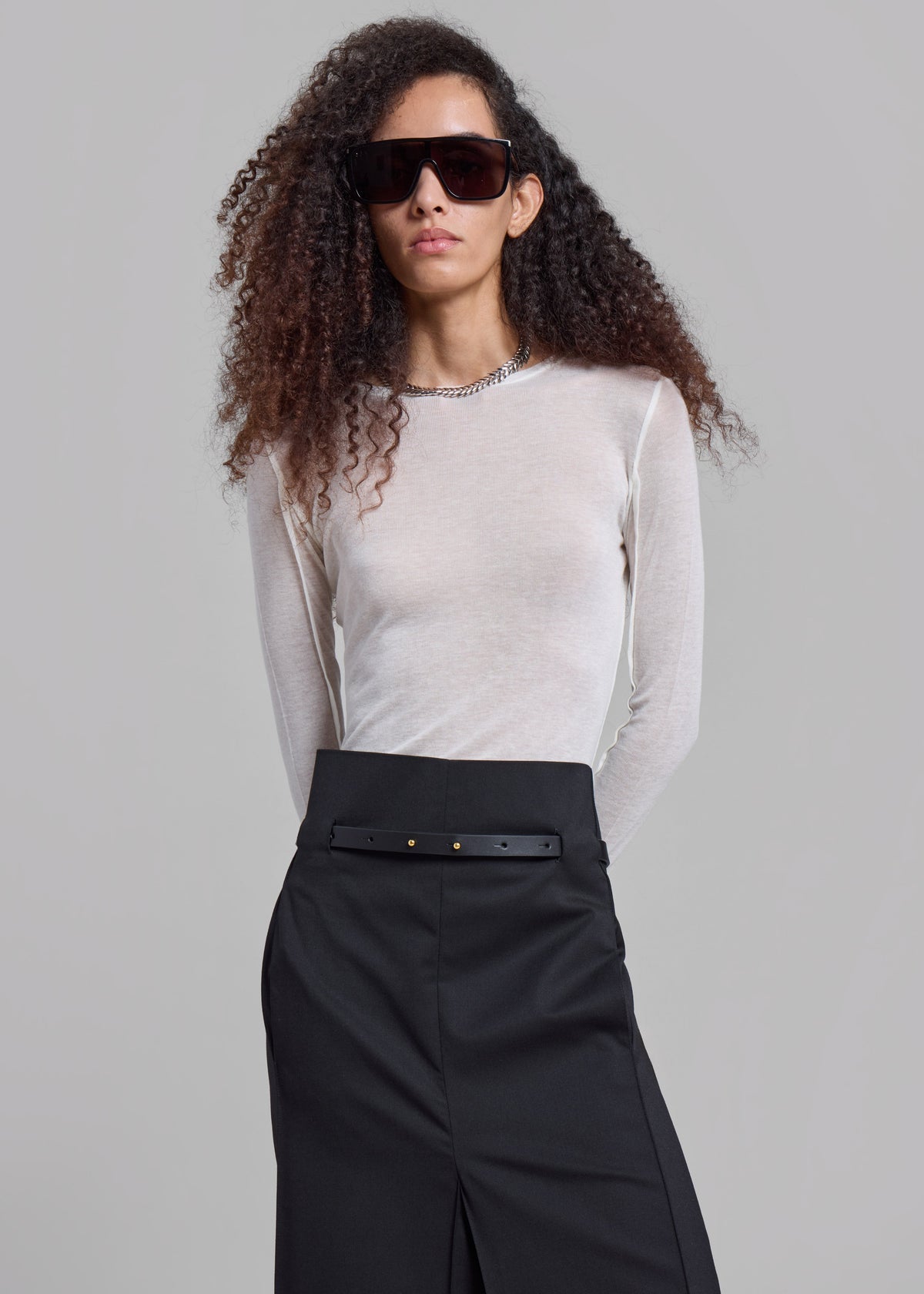 Mesa Sheer Long Sleeve Tee - White – view 9 of 11
