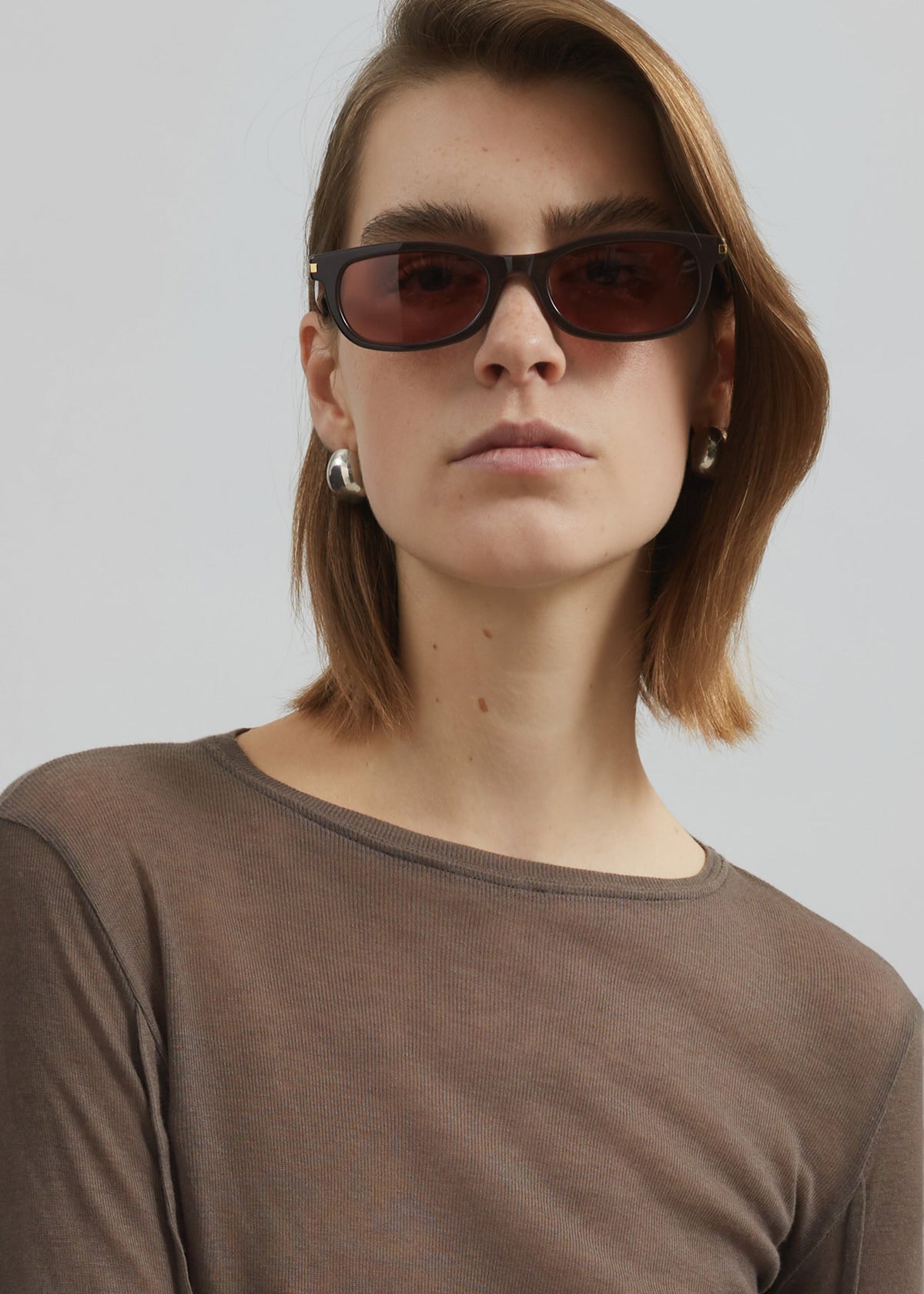 Mesa Sheer Long Sleeve Tee - Brown – view 2 of 7