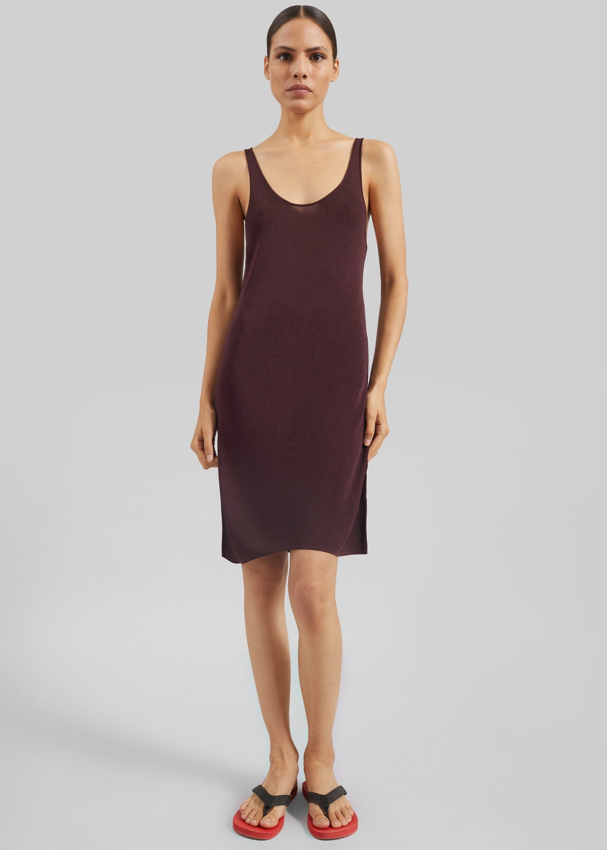 Miami Knit Mini Dress - Burgundy – view 3 of 7