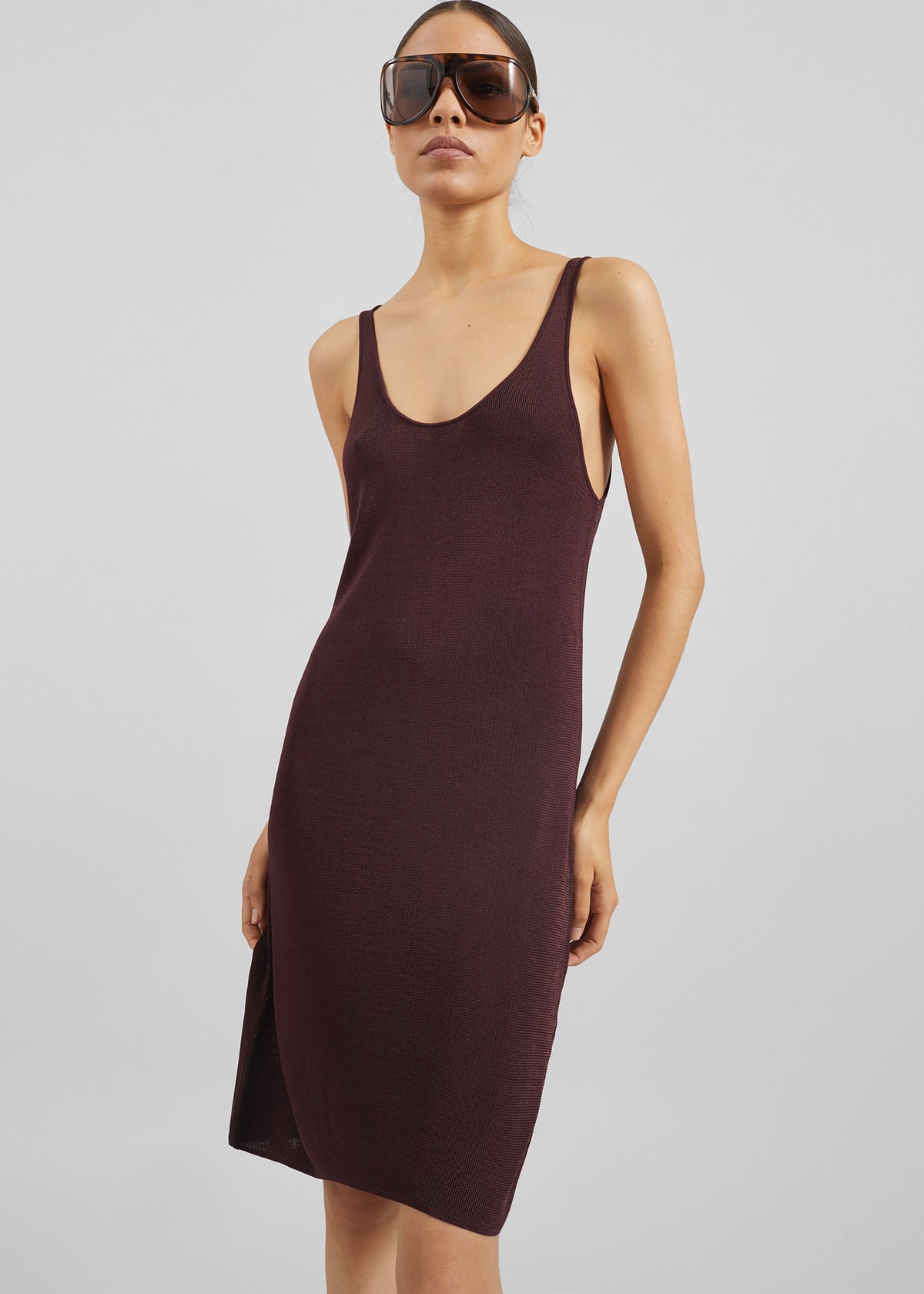 Miami Knit Mini Dress - Burgundy – view 1 of 7