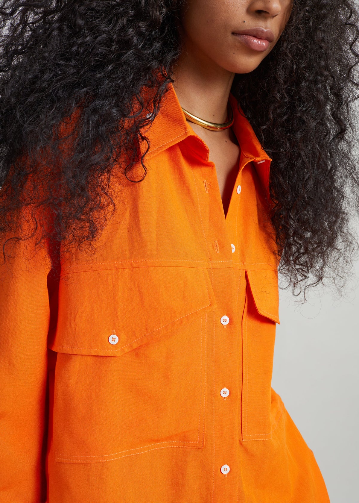 Miery Linen Oversized Shirt - Orange – view 3 of 8