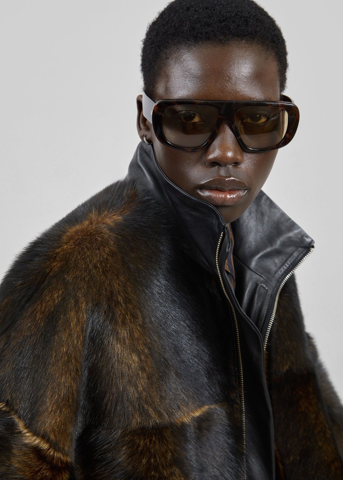 Milano Fur Bomber Jacket - Dark Brown – view 4 of 6
