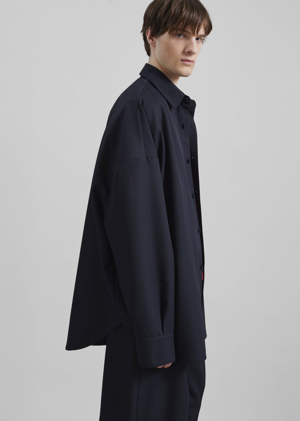 Milton Wool-Blend Shirt - Dark Navy – view 5 of 7