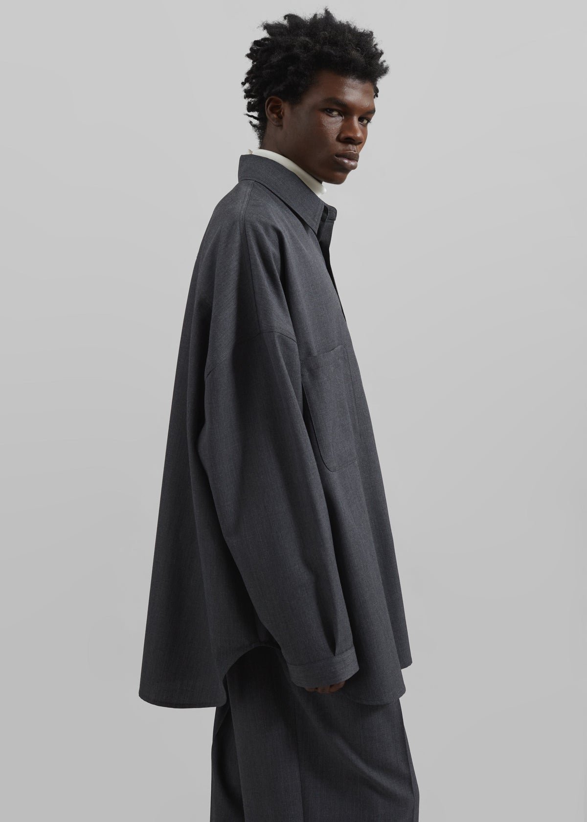 Milton Wool-Blend Shirt - Dark Grey – view 5 of 7
