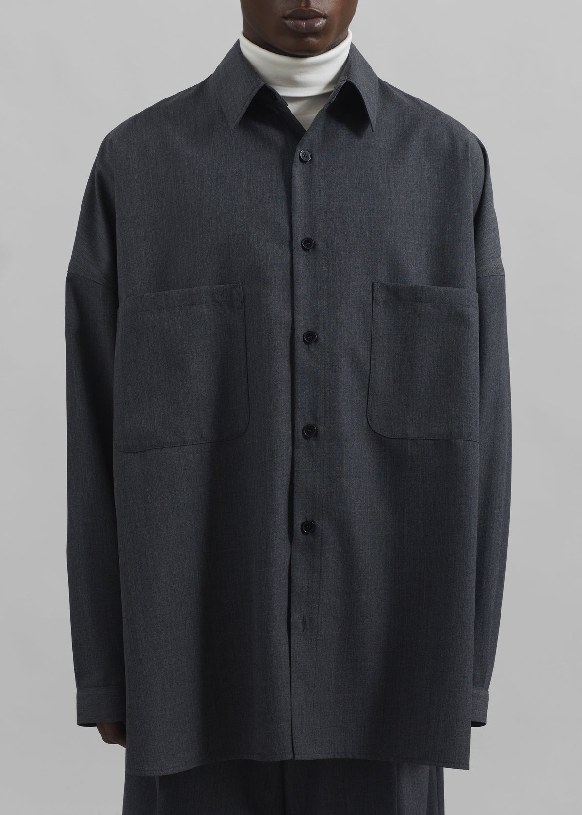 Milton Wool-Blend Shirt - Dark Grey – view 4 of 7
