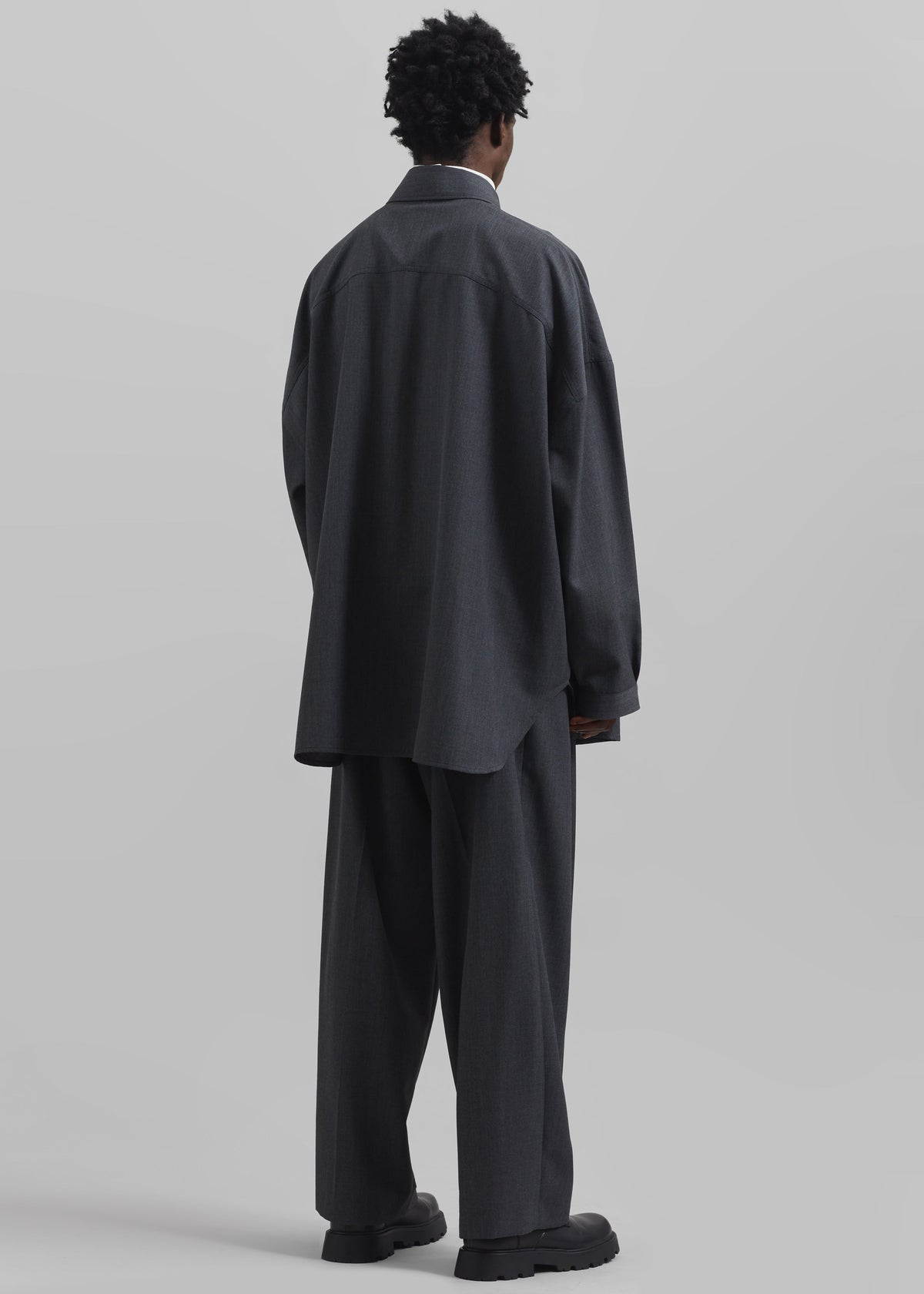 Milton Wool-Blend Shirt - Dark Grey – view 7 of 7