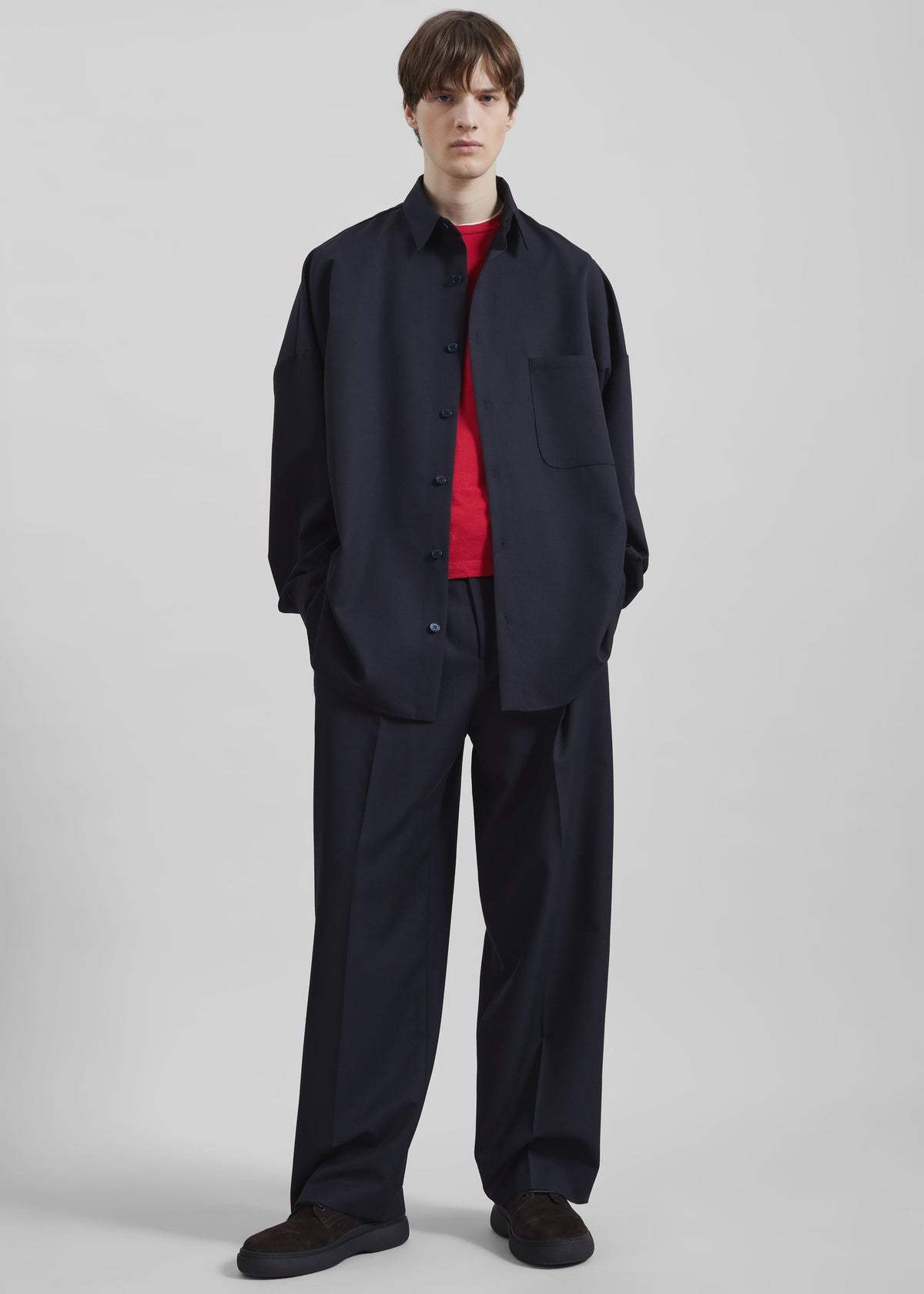 Milton Wool-Blend Trousers - Dark Navy – view 1 of 8