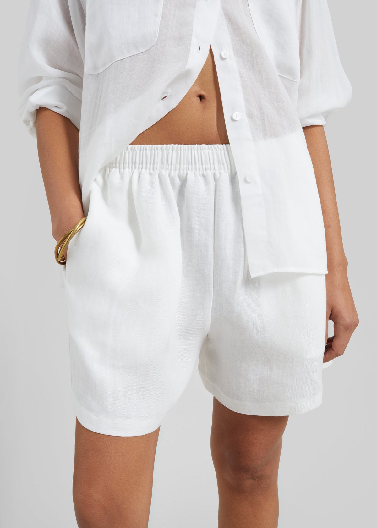 Mineo Linen Shorts - White – view 3 of 7