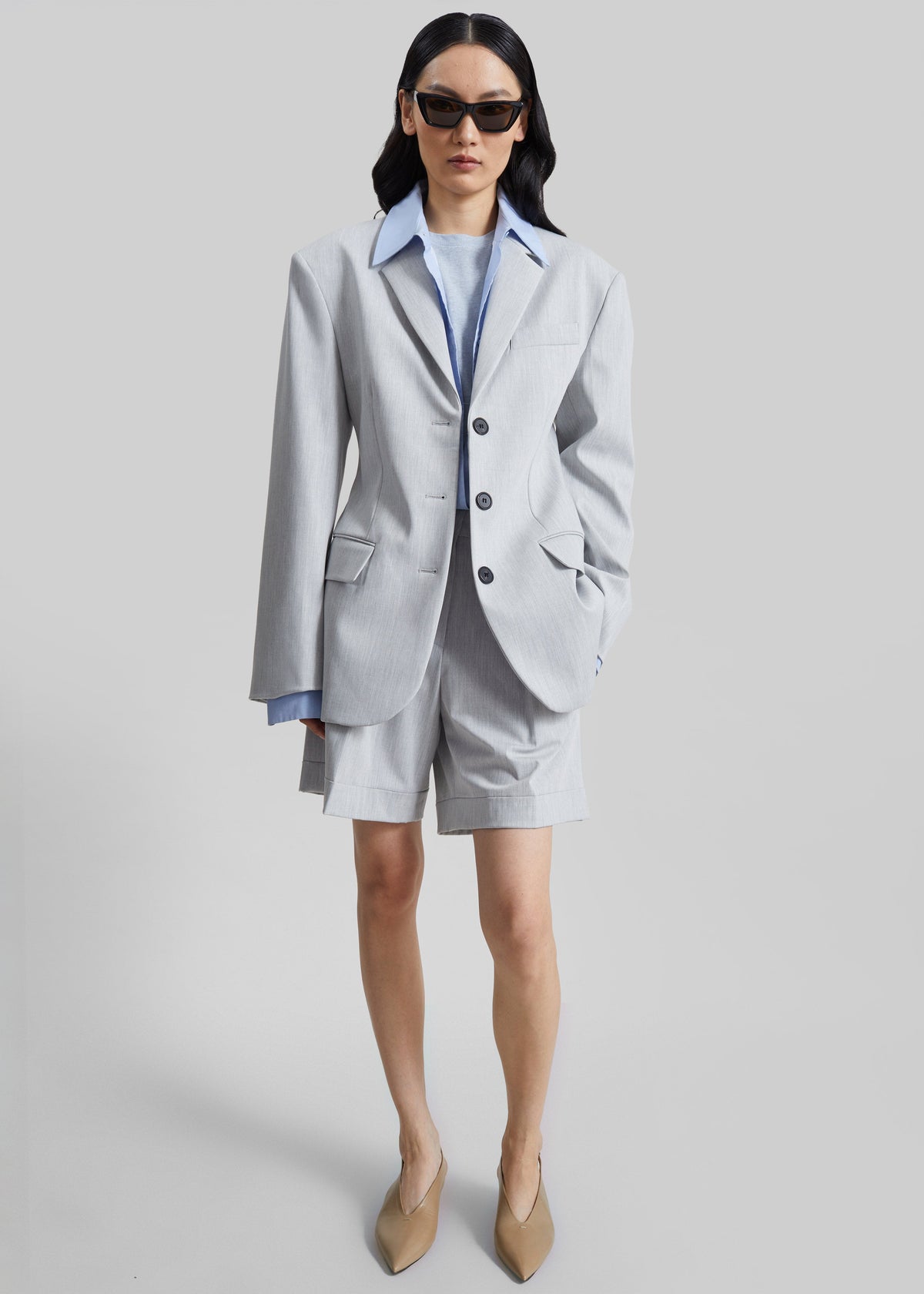 Mirbel Cinched Blazer - Light Grey – view 6 of 11