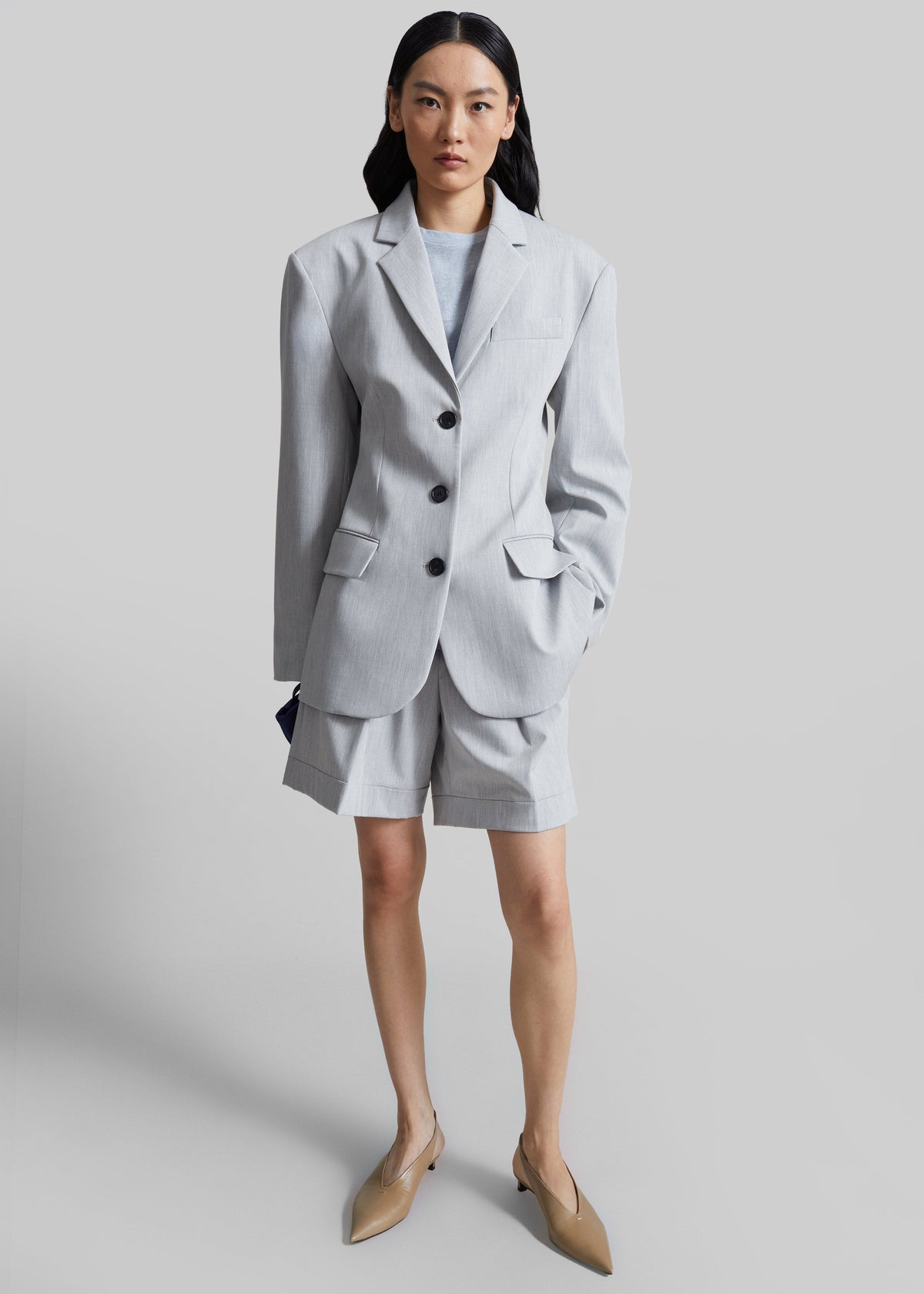 Mirbel Cinched Blazer - Light Grey – view 2 of 11