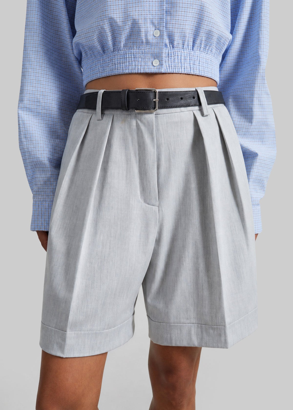 Mirbel Pleated Shorts - Light Grey – view 4 of 9