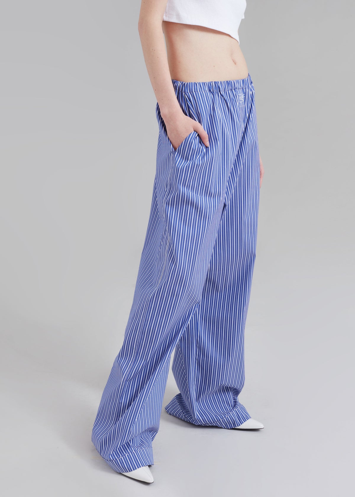 Mirca Elastic Pants - Blue Multi Stripe – view 3 of 9