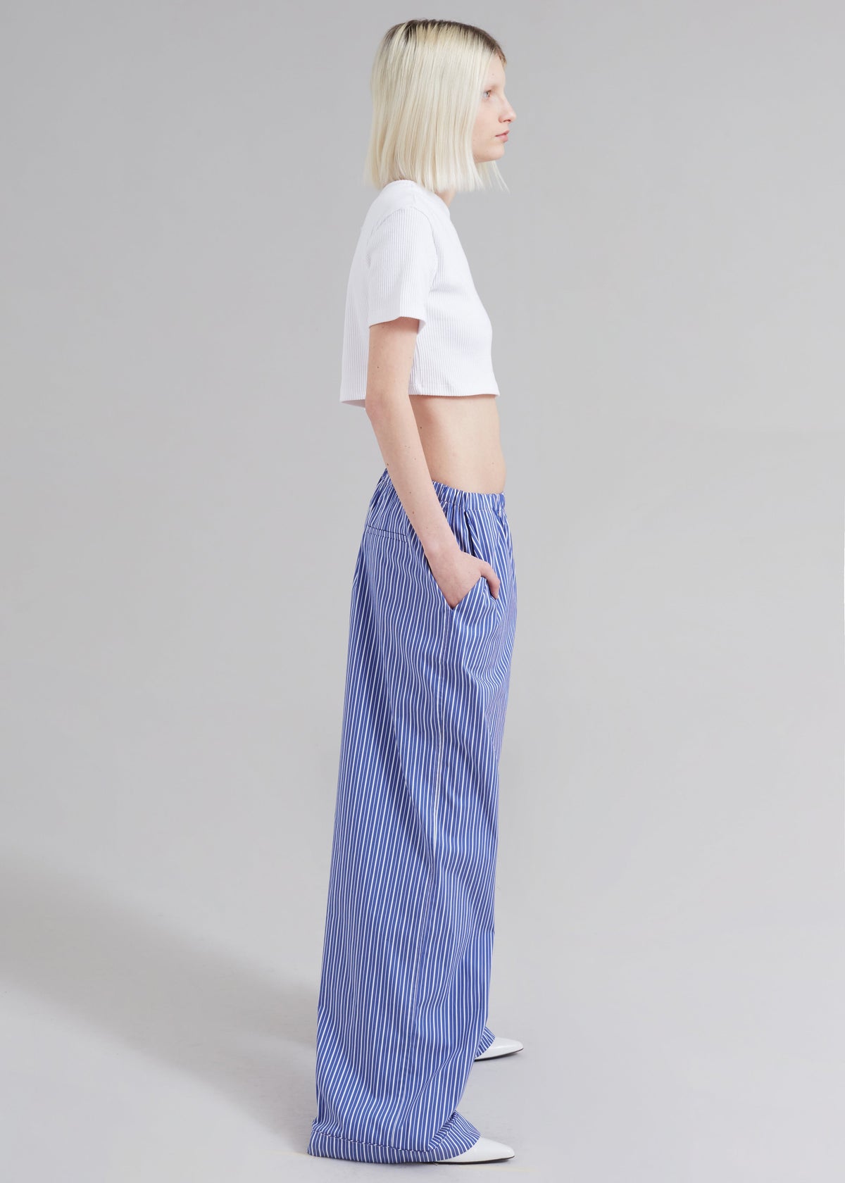 Mirca Elastic Pants - Blue Multi Stripe – view 6 of 9