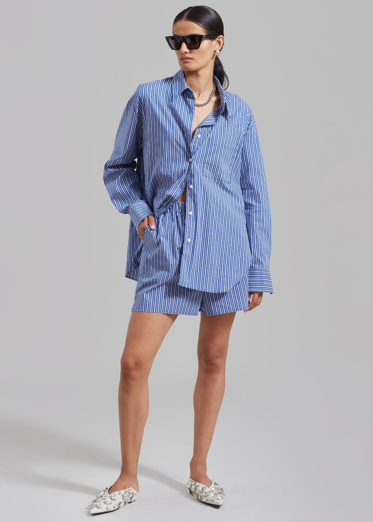 Mirca Pocket Shirt - Blue Multi Stripe – view 6 of 10