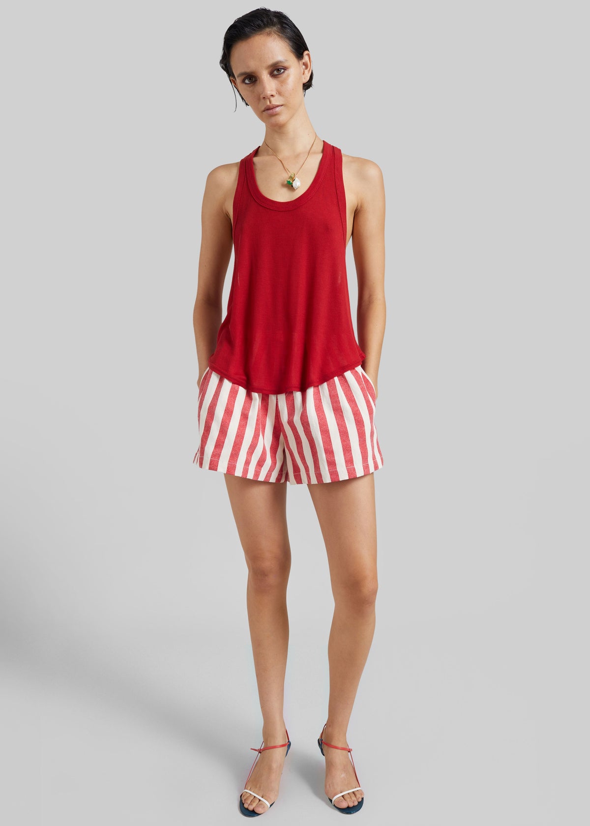 Mireval Cotton Boxer Shorts - Red/White Stripe – view 7 of 9