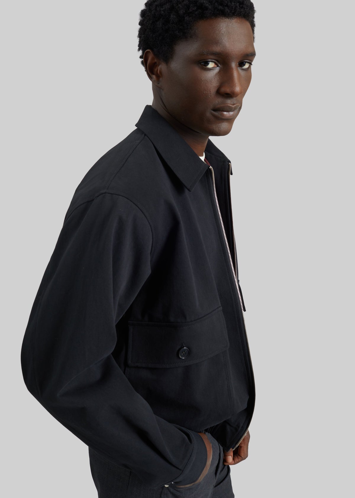 Mitchell Cotton Twill Jacket - Black – view 4 of 7
